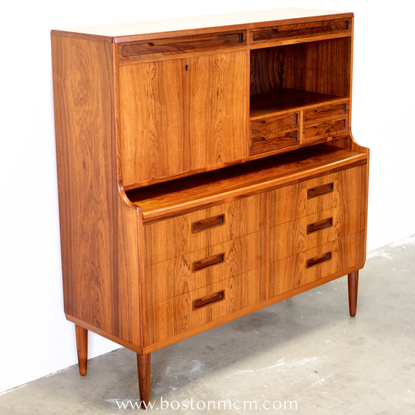 Rosewood Secretary Desk & Bar Cabinet, Likely by Brdr. Larsen Møbelfabrik - #A2224