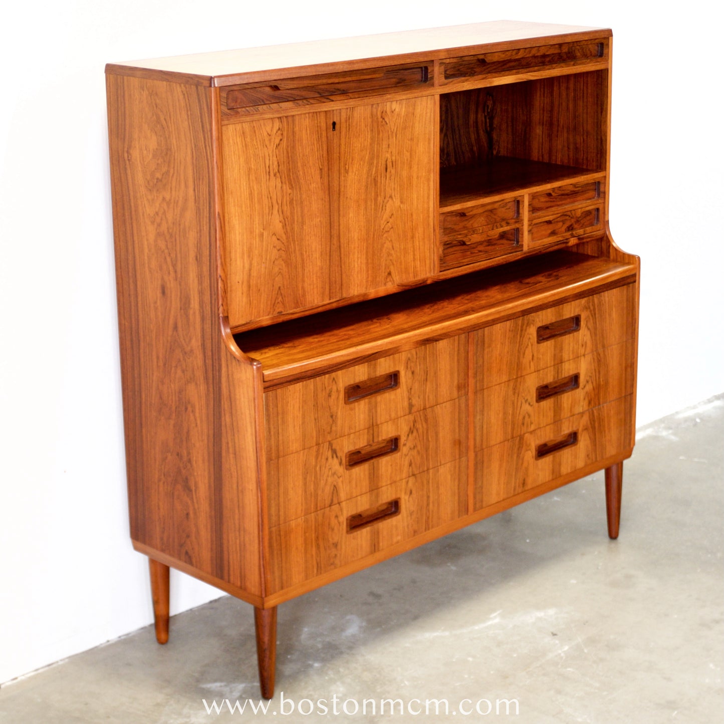 Rosewood Secretary Desk & Bar Cabinet, Likely by Brdr. Larsen Møbelfabrik - #A2224