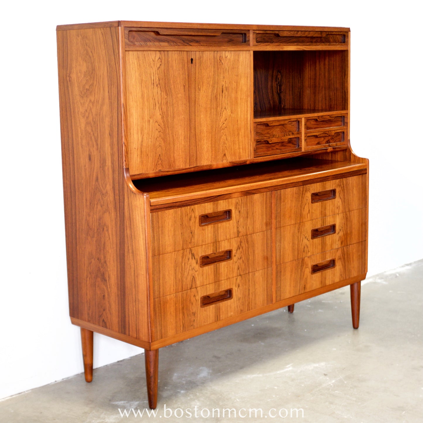 Rosewood Secretary Desk & Bar Cabinet, Likely by Brdr. Larsen Møbelfabrik - #A2224