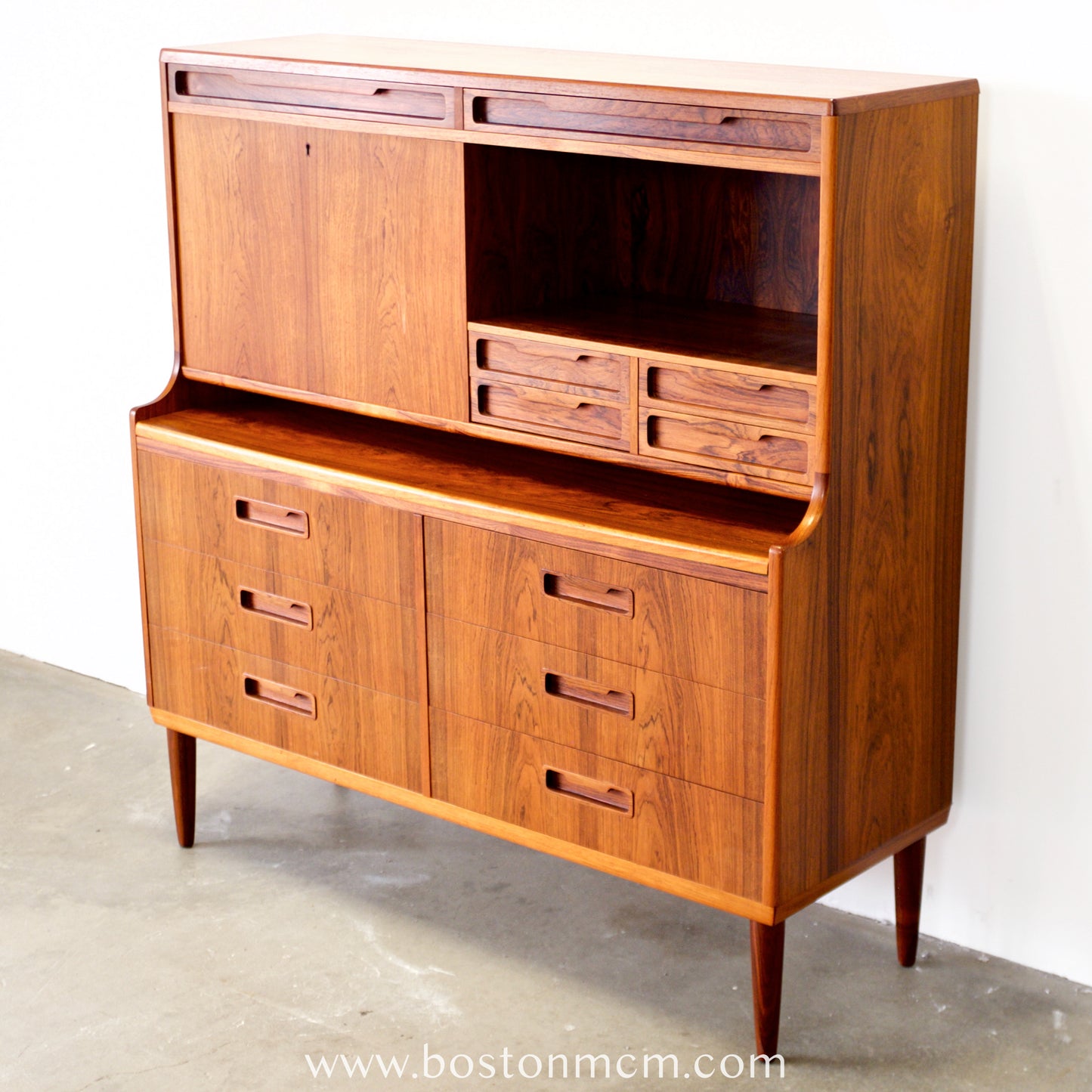 Rosewood Secretary Desk & Bar Cabinet, Likely by Brdr. Larsen Møbelfabrik - #A2224