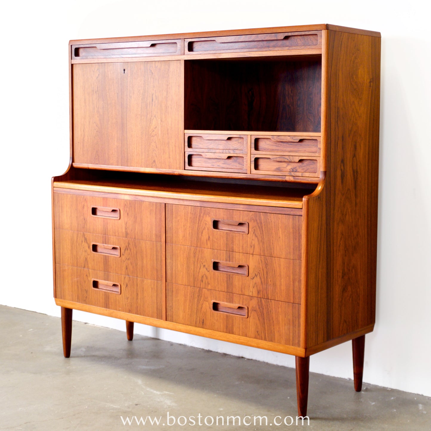 Rosewood Secretary Desk & Bar Cabinet, Likely by Brdr. Larsen Møbelfabrik - #A2224