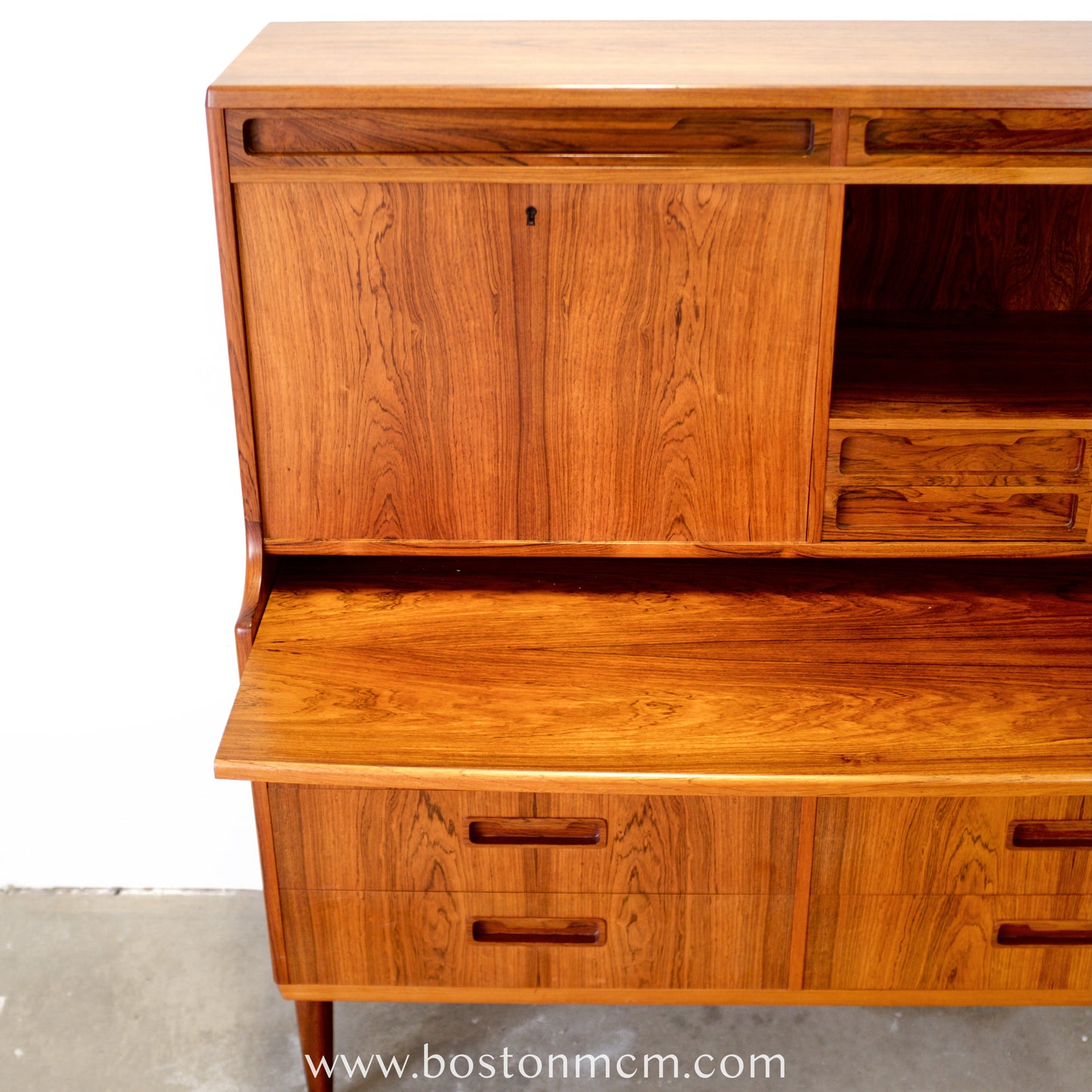 Rosewood Secretary Desk & Bar Cabinet, Likely by Brdr. Larsen Møbelfabrik - #A2224
