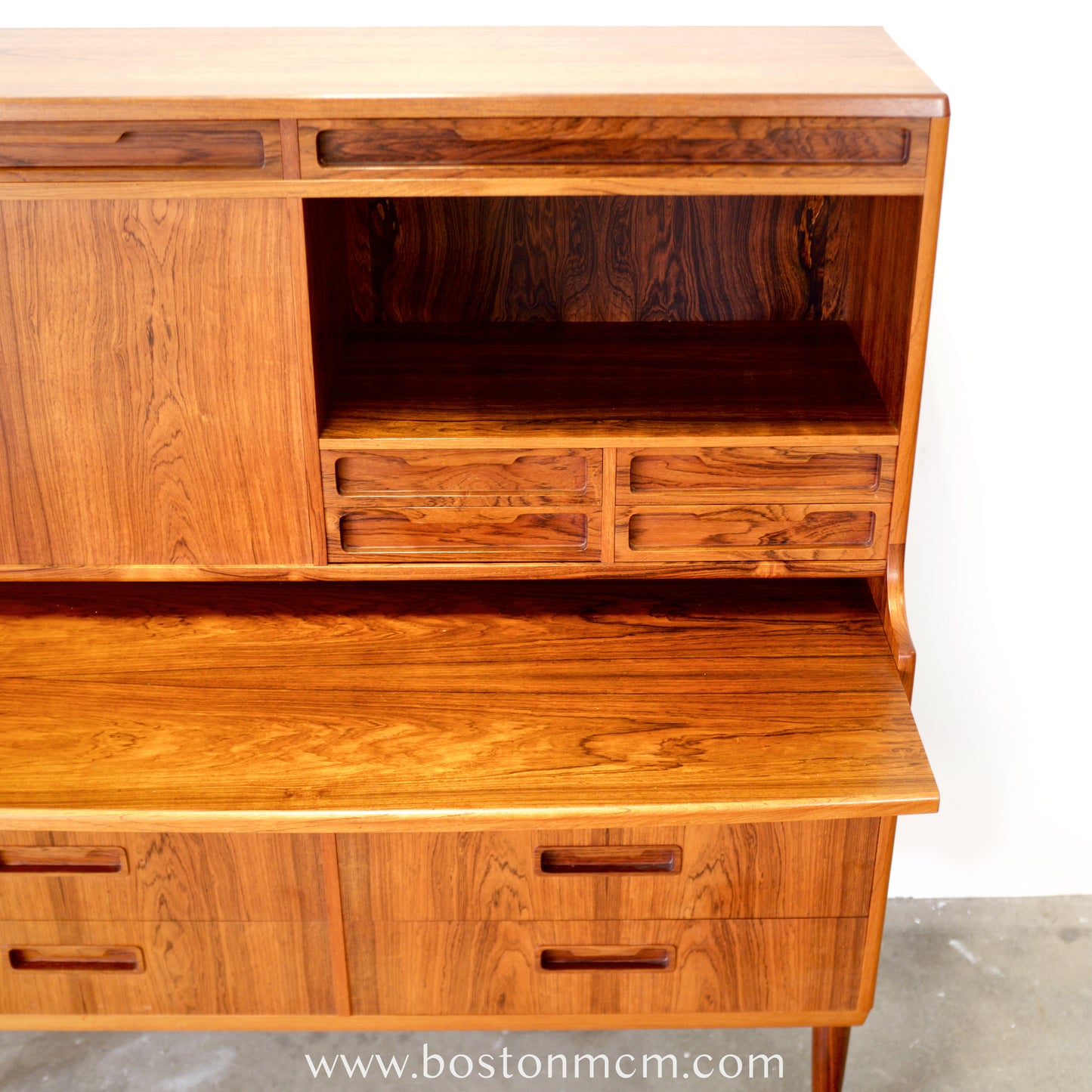 Rosewood Secretary Desk & Bar Cabinet, Likely by Brdr. Larsen Møbelfabrik - #A2224