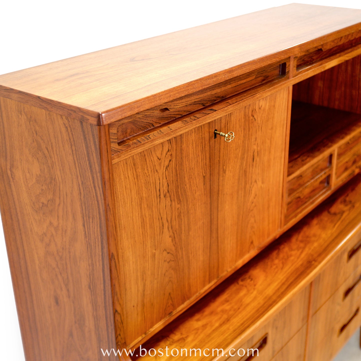Rosewood Secretary Desk & Bar Cabinet, Likely by Brdr. Larsen Møbelfabrik - #A2224