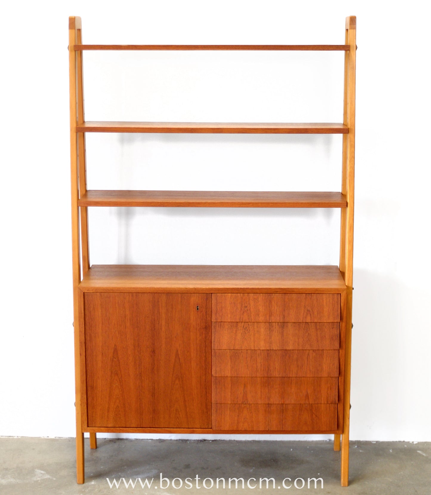 Scandinavian Teak Room Divider / Bookcase - #A2235
