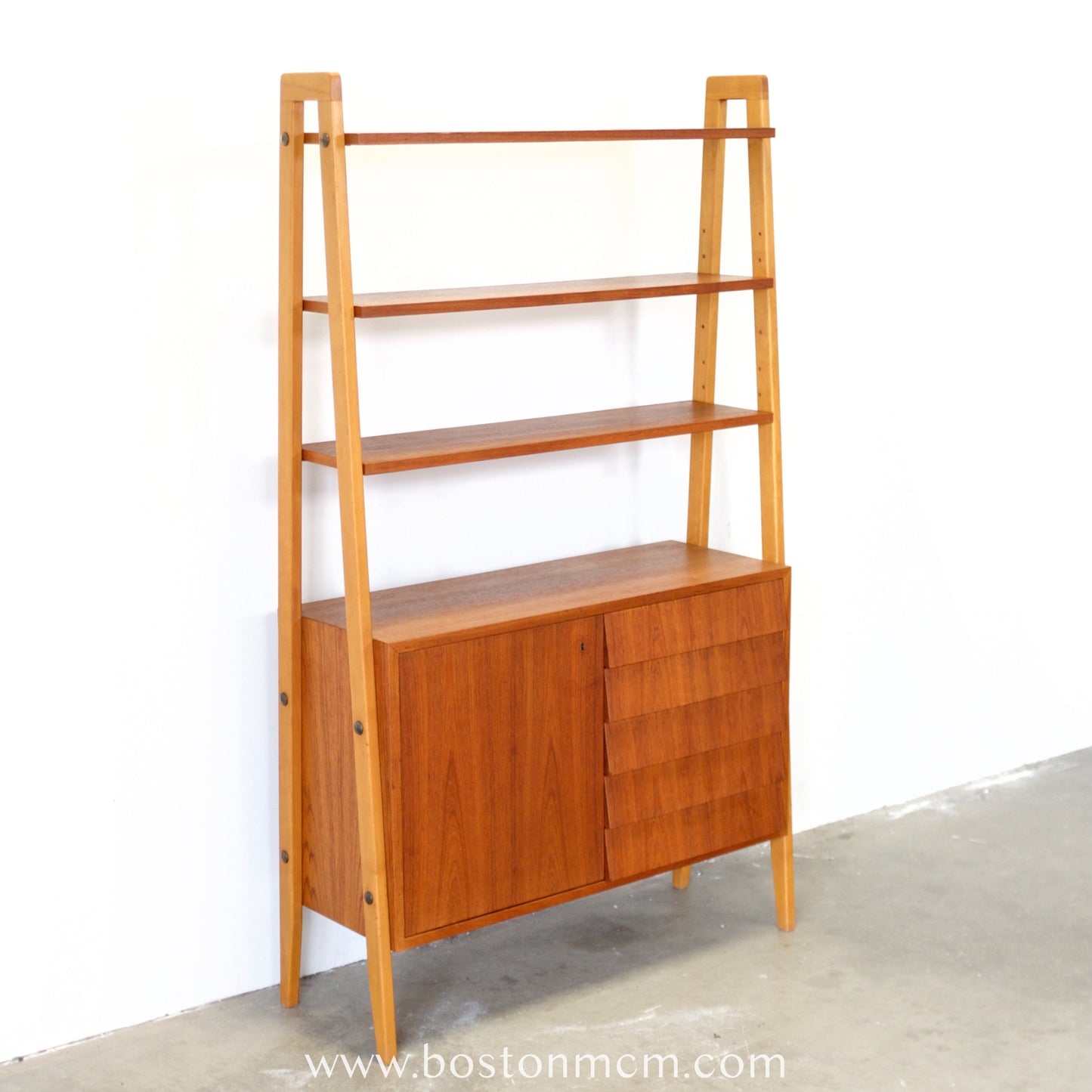 Scandinavian Teak Room Divider / Bookcase - #A2235