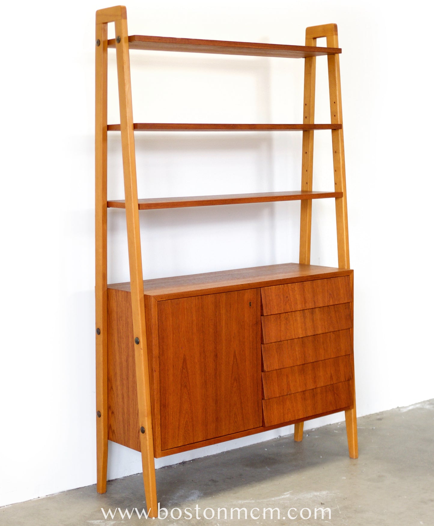 Scandinavian Teak Room Divider / Bookcase - #A2235