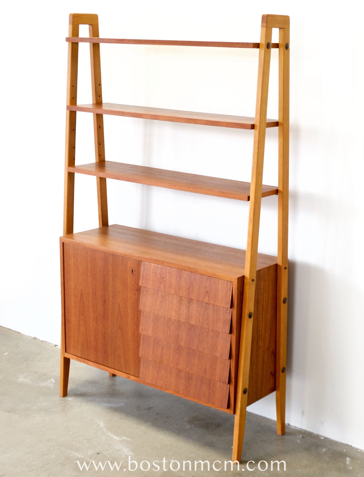 Scandinavian Teak Room Divider / Bookcase - #A2235