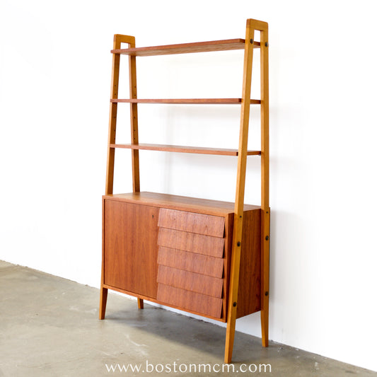 Scandinavian Teak Room Divider / Bookcase - #A2235