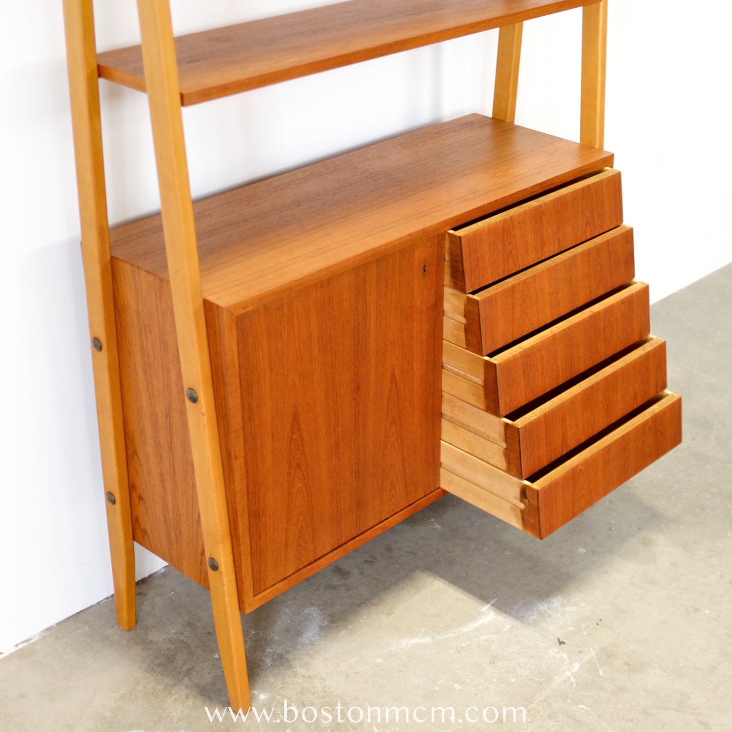 Scandinavian Teak Room Divider / Bookcase - #A2235