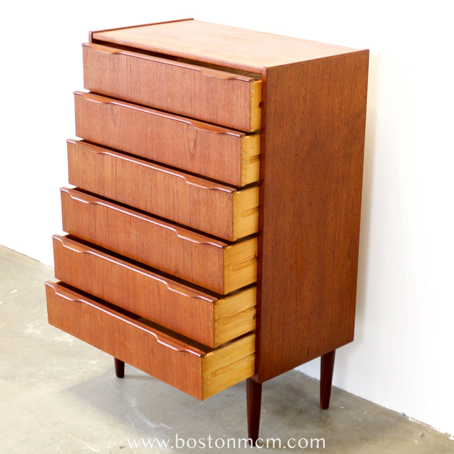 Danish Teak 6 Drawer Dresser - #A1917
