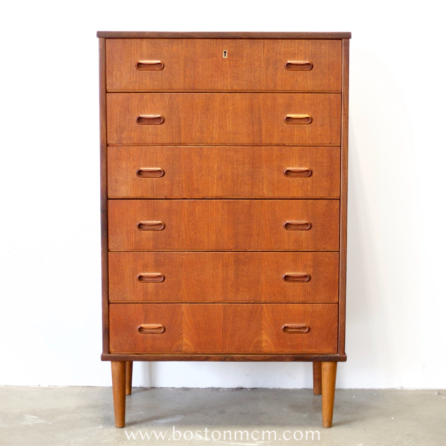 Danish Teak 6 Drawer Dresser - #A2208