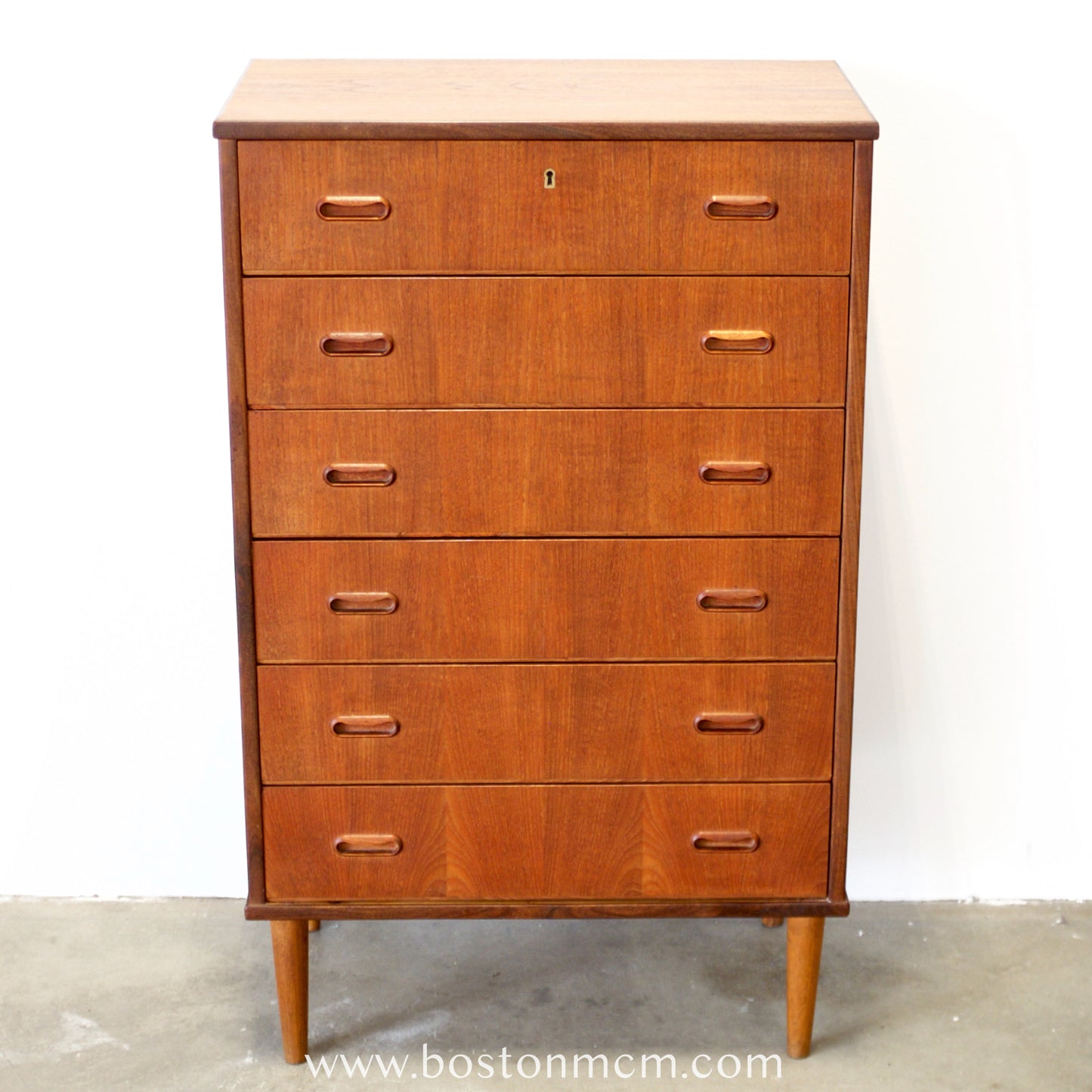 Danish Teak 6 Drawer Dresser - #A2208