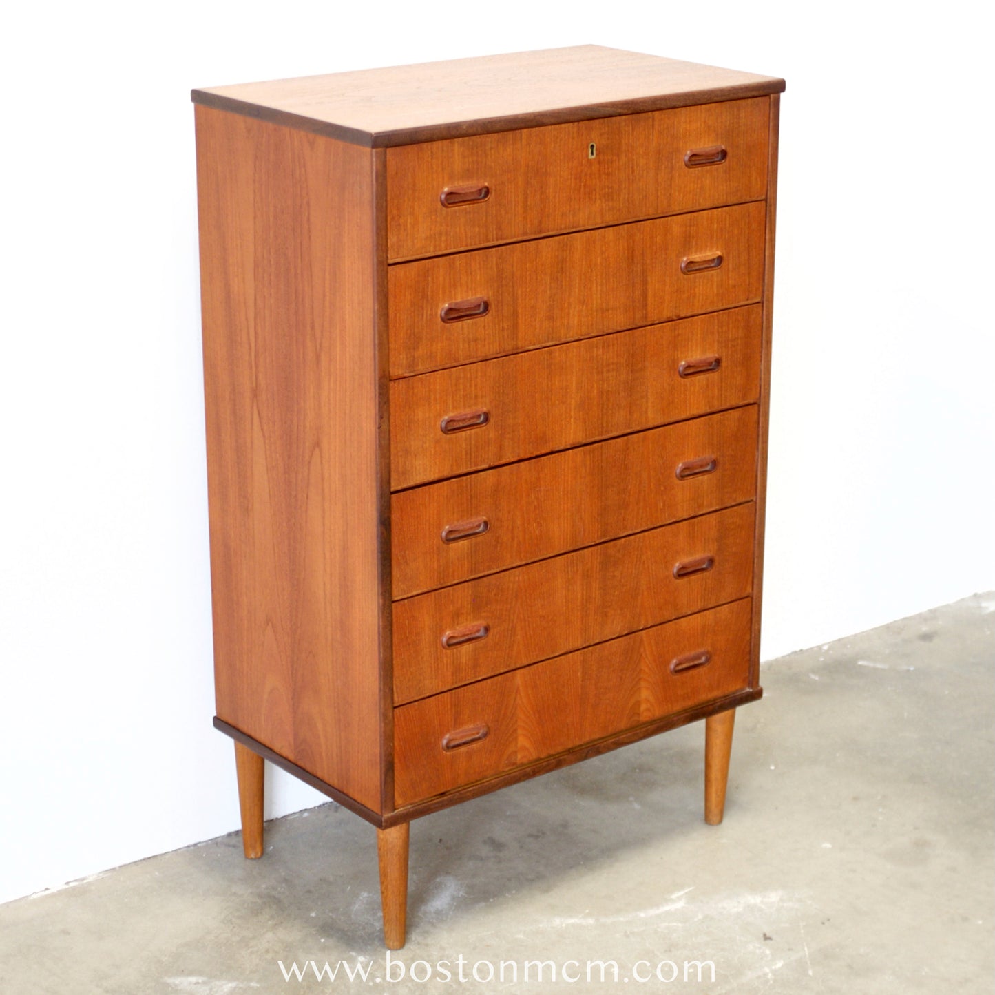 Danish Teak 6 Drawer Dresser - #A2208