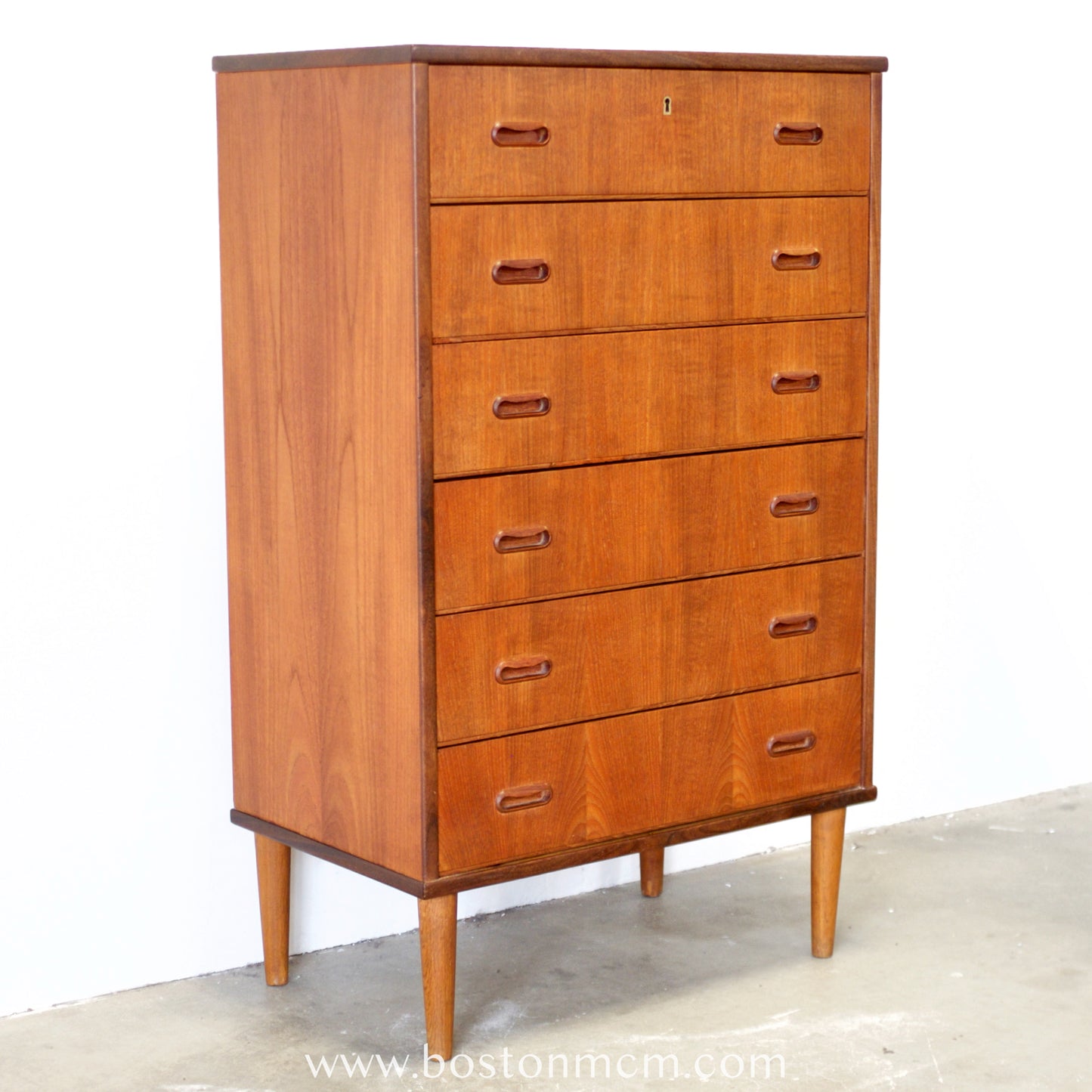 Danish Teak 6 Drawer Dresser - #A2208