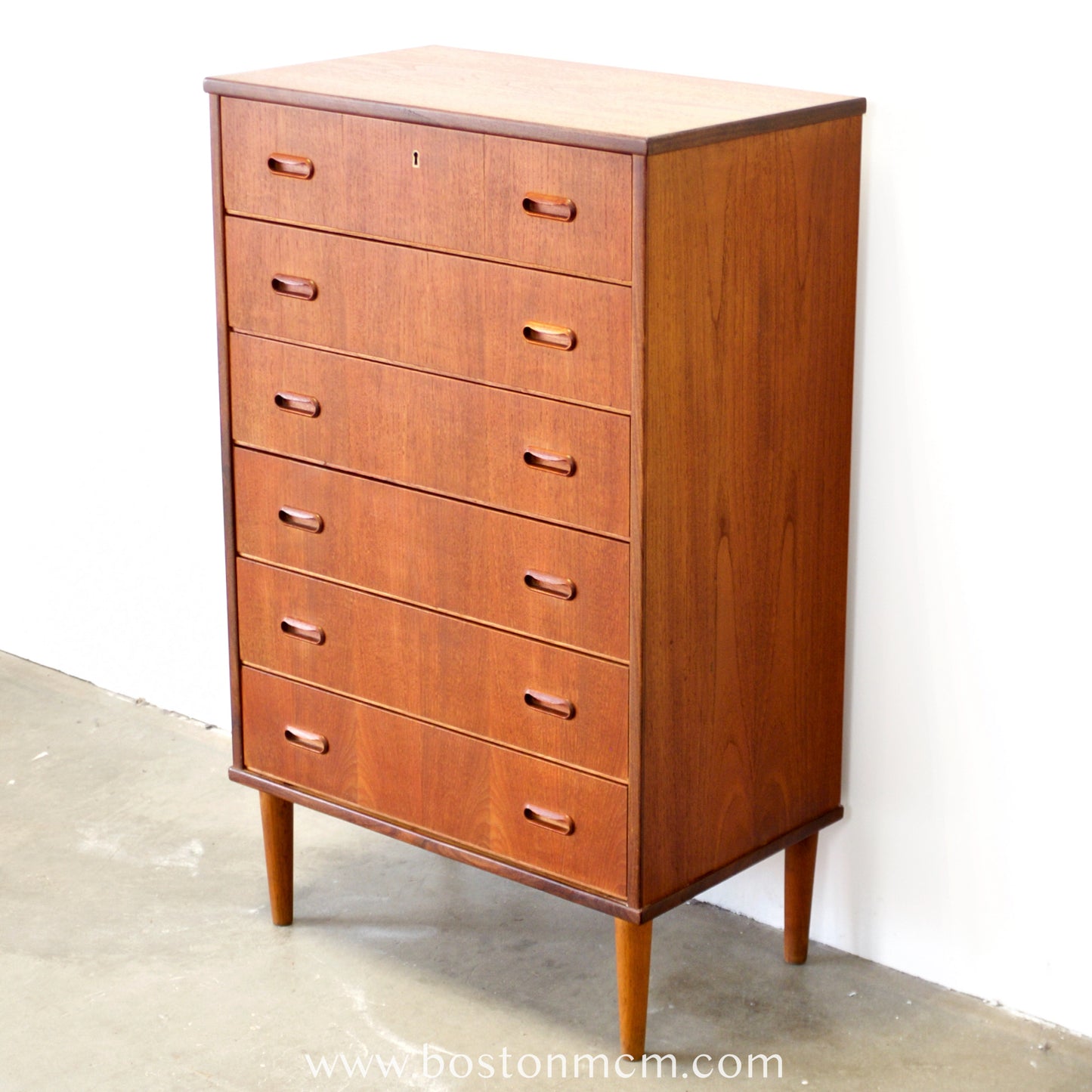 Danish Teak 6 Drawer Dresser - #A2208