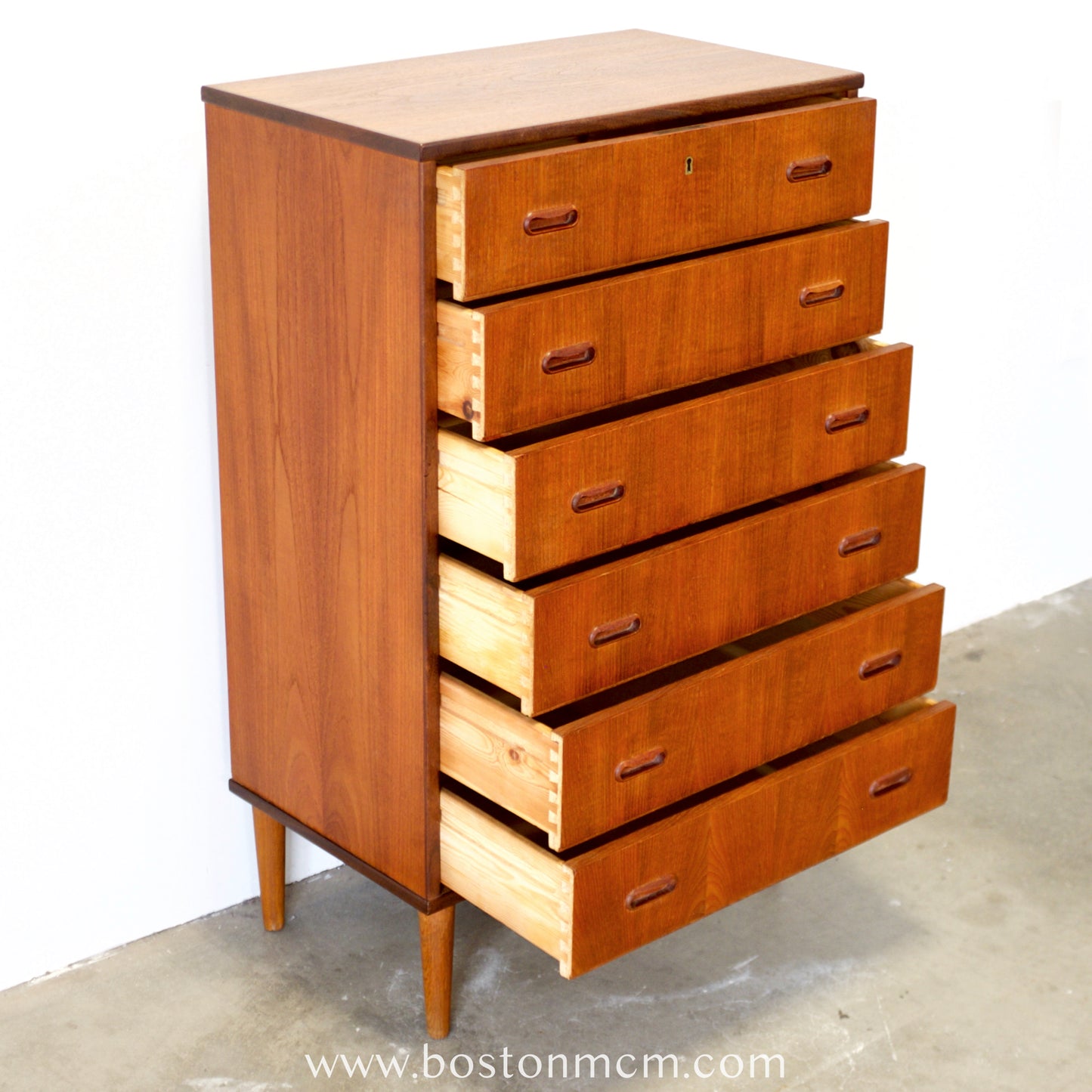 Danish Teak 6 Drawer Dresser - #A2208