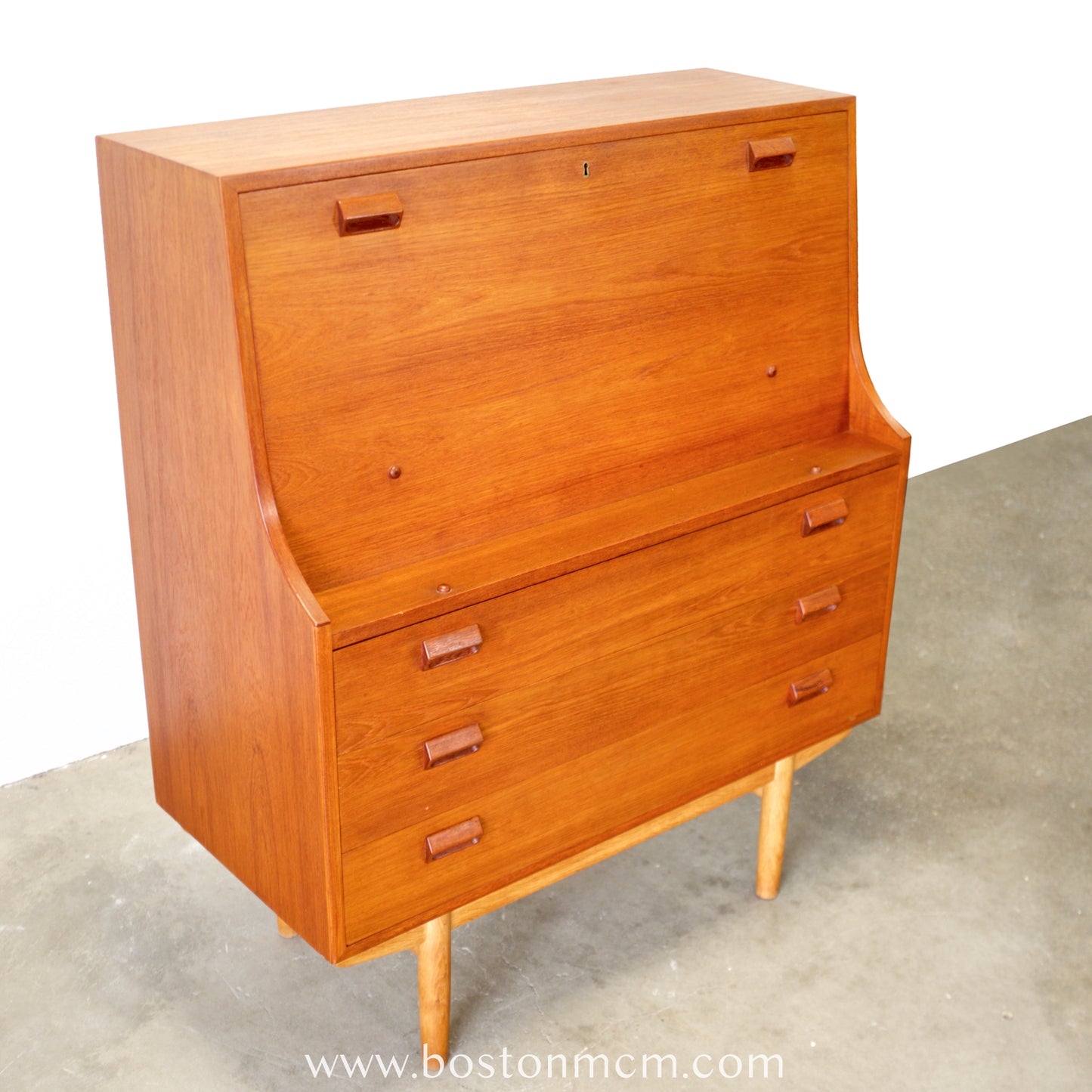 Søborg Møbelfabrik Danish Teak Secretary  Desk Designed by Børge Mogensen - #A2252