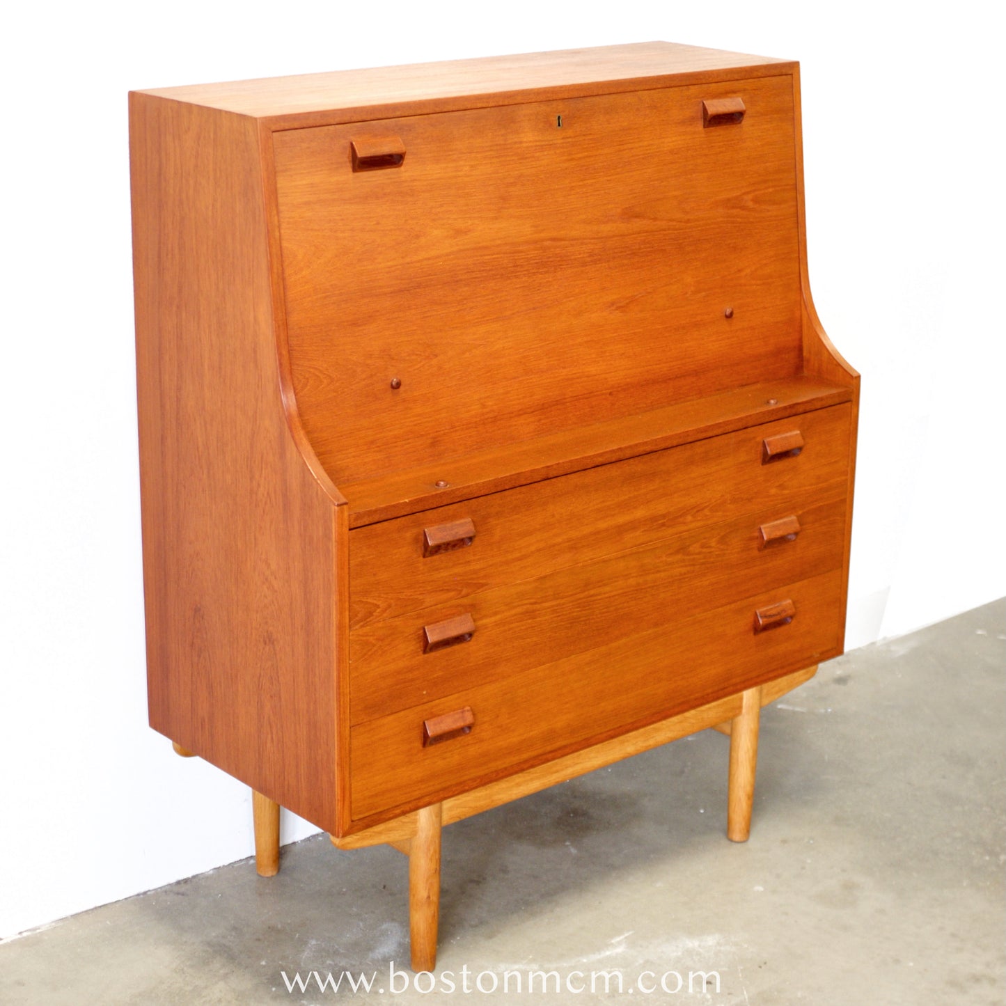 Søborg Møbelfabrik Danish Teak Secretary  Desk Designed by Børge Mogensen - #A2252