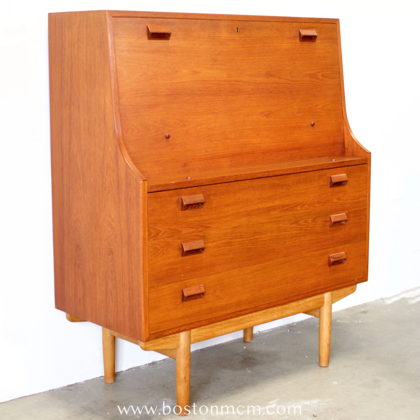 Søborg Møbelfabrik Danish Teak Secretary  Desk Designed by Børge Mogensen - #A2252