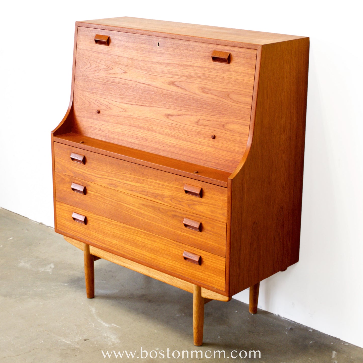 Søborg Møbelfabrik Danish Teak Secretary  Desk Designed by Børge Mogensen - #A2252