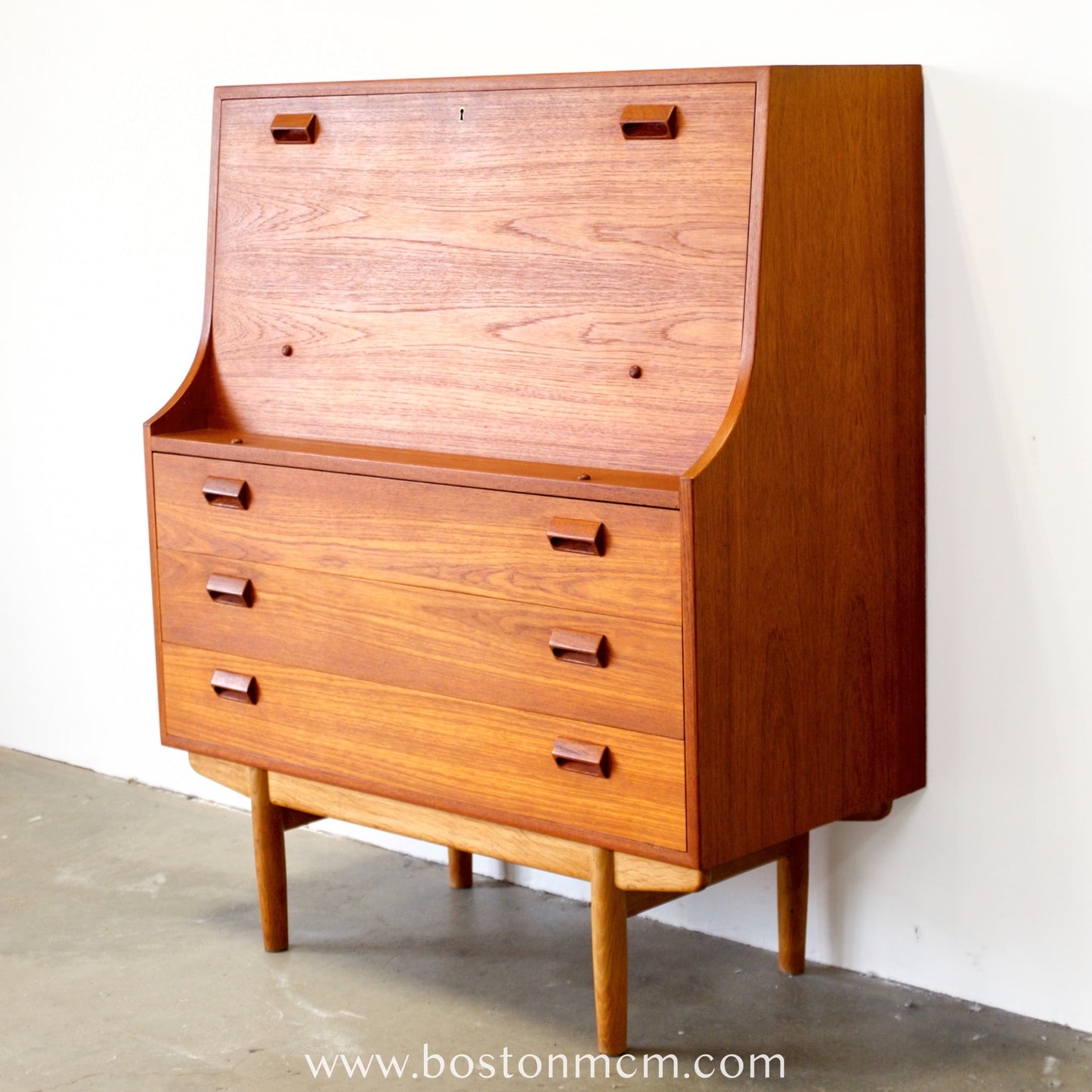 Søborg Møbelfabrik Danish Teak Secretary  Desk Designed by Børge Mogensen - #A2252