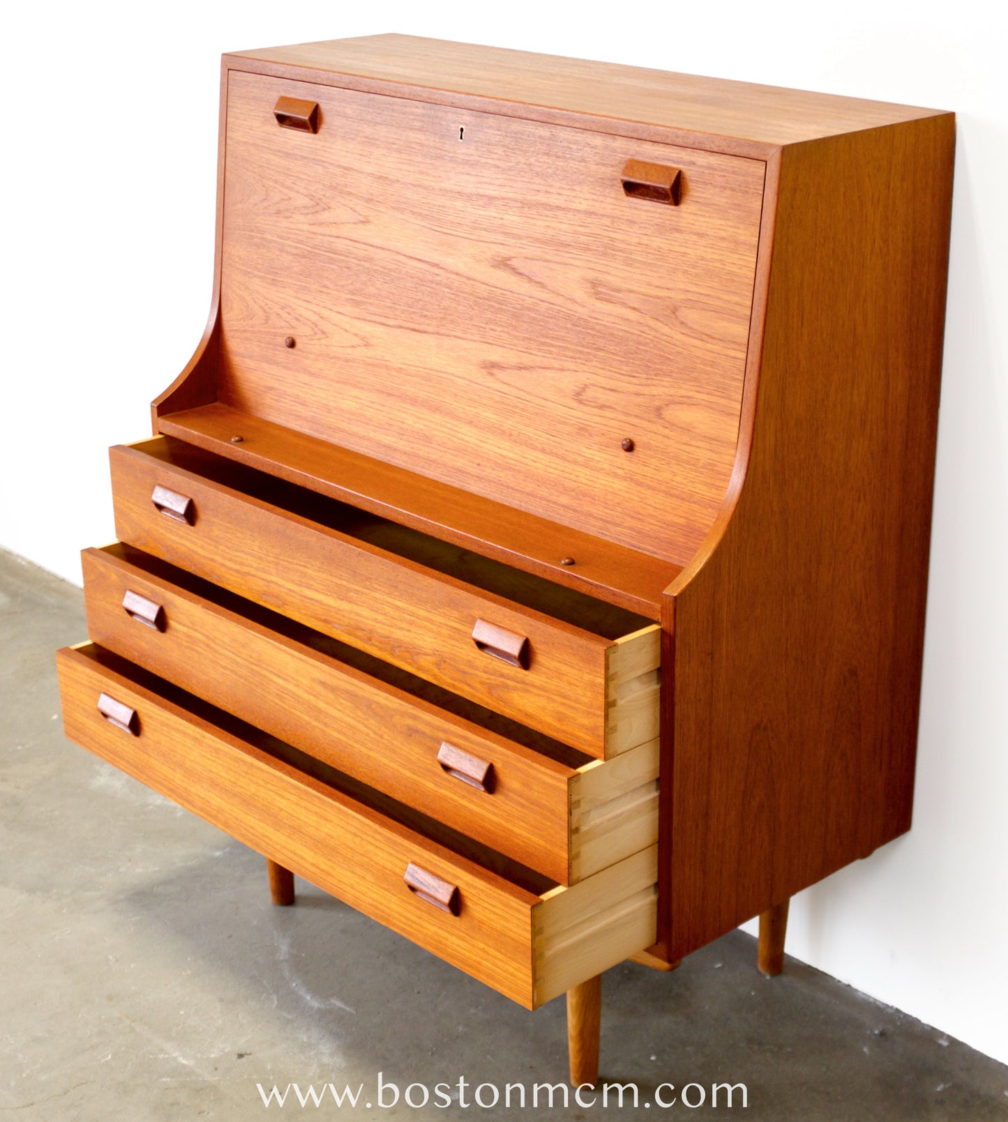 Søborg Møbelfabrik Danish Teak Secretary  Desk Designed by Børge Mogensen - #A2252