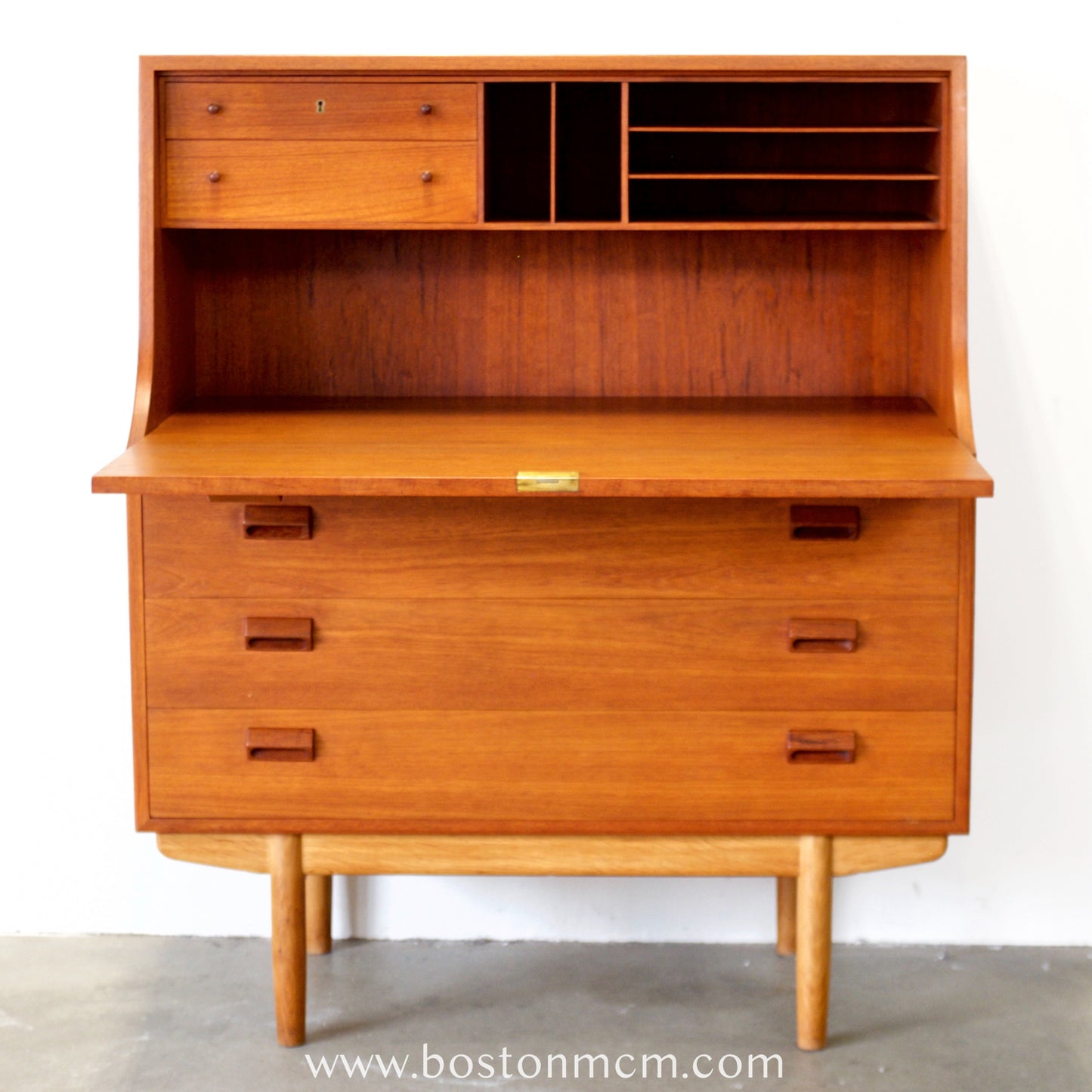 Søborg Møbelfabrik Danish Teak Secretary  Desk Designed by Børge Mogensen - #A2252