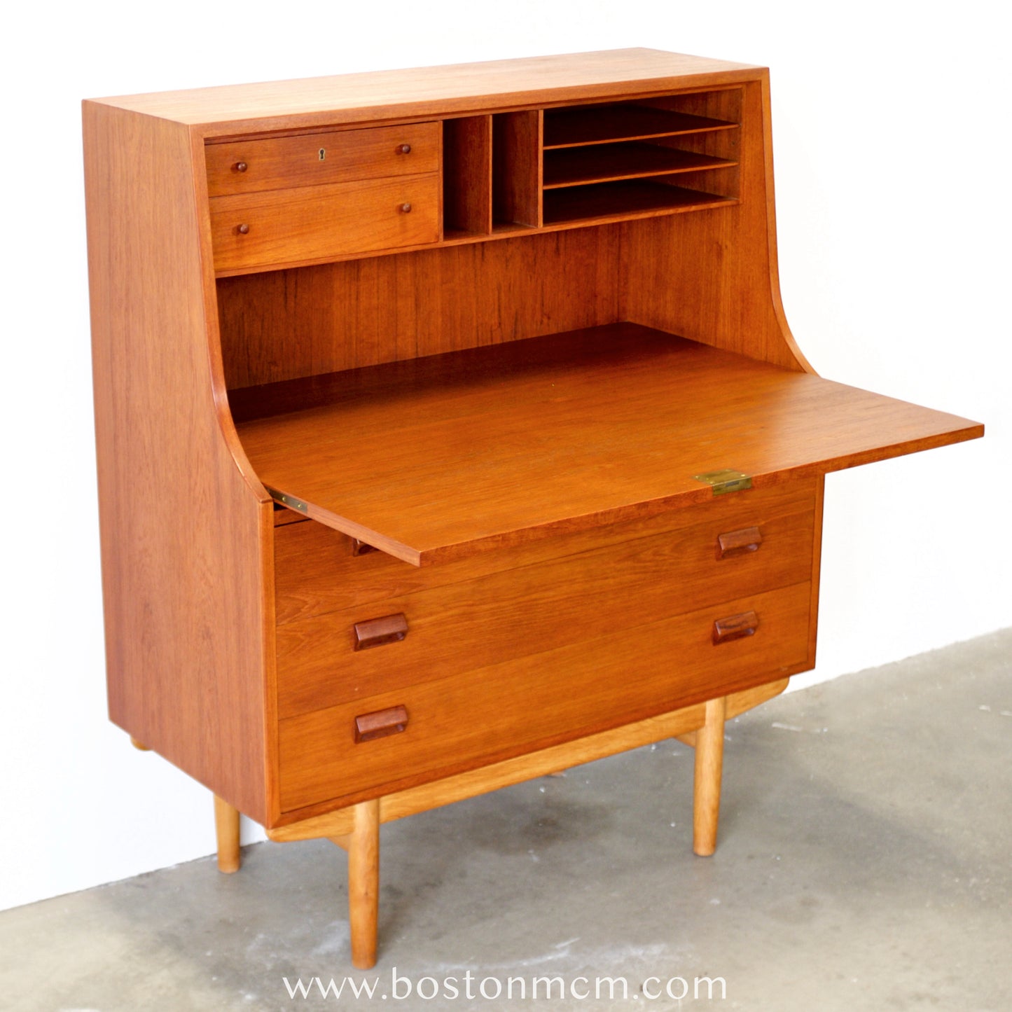 Søborg Møbelfabrik Danish Teak Secretary  Desk Designed by Børge Mogensen - #A2252