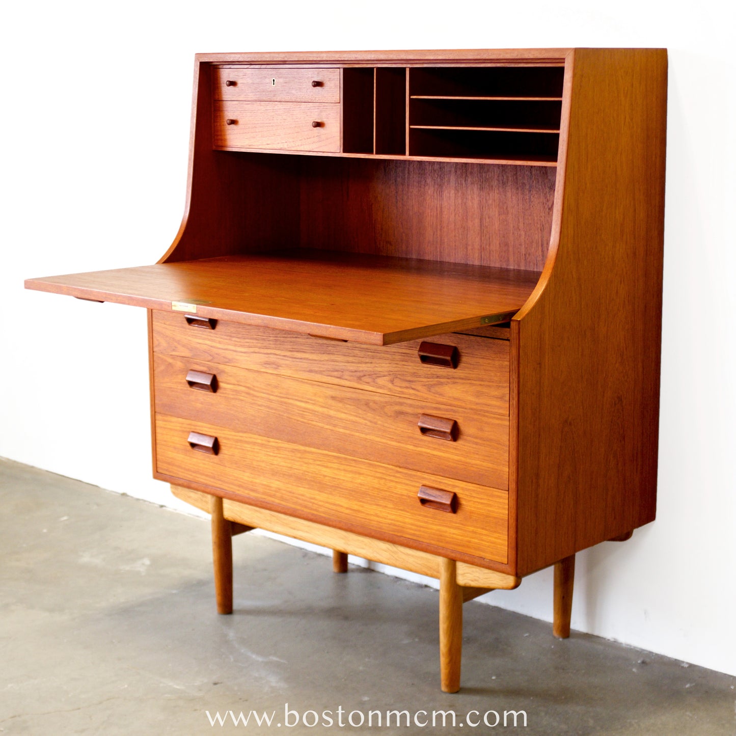 Søborg Møbelfabrik Danish Teak Secretary  Desk Designed by Børge Mogensen - #A2252