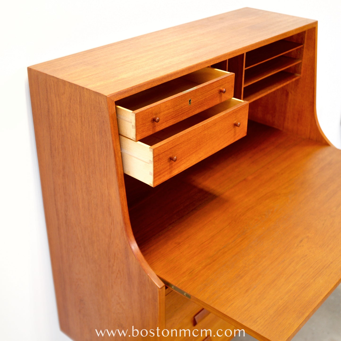 Søborg Møbelfabrik Danish Teak Secretary  Desk Designed by Børge Mogensen - #A2252