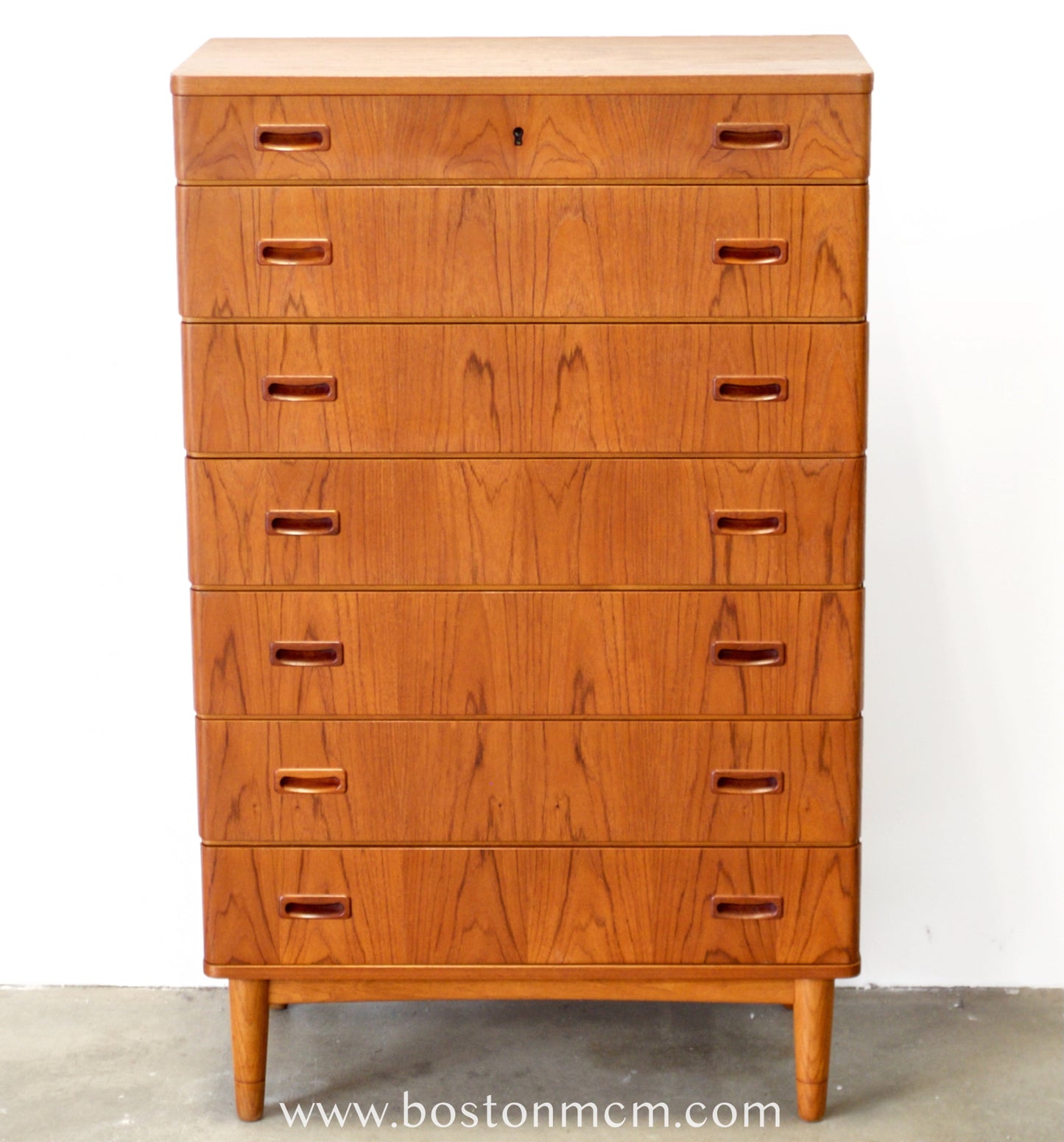 Omann Jun. Møbelfabrik Teak  7 Drawer Model No. 128 Highboy / Tall Dresser - #A1915