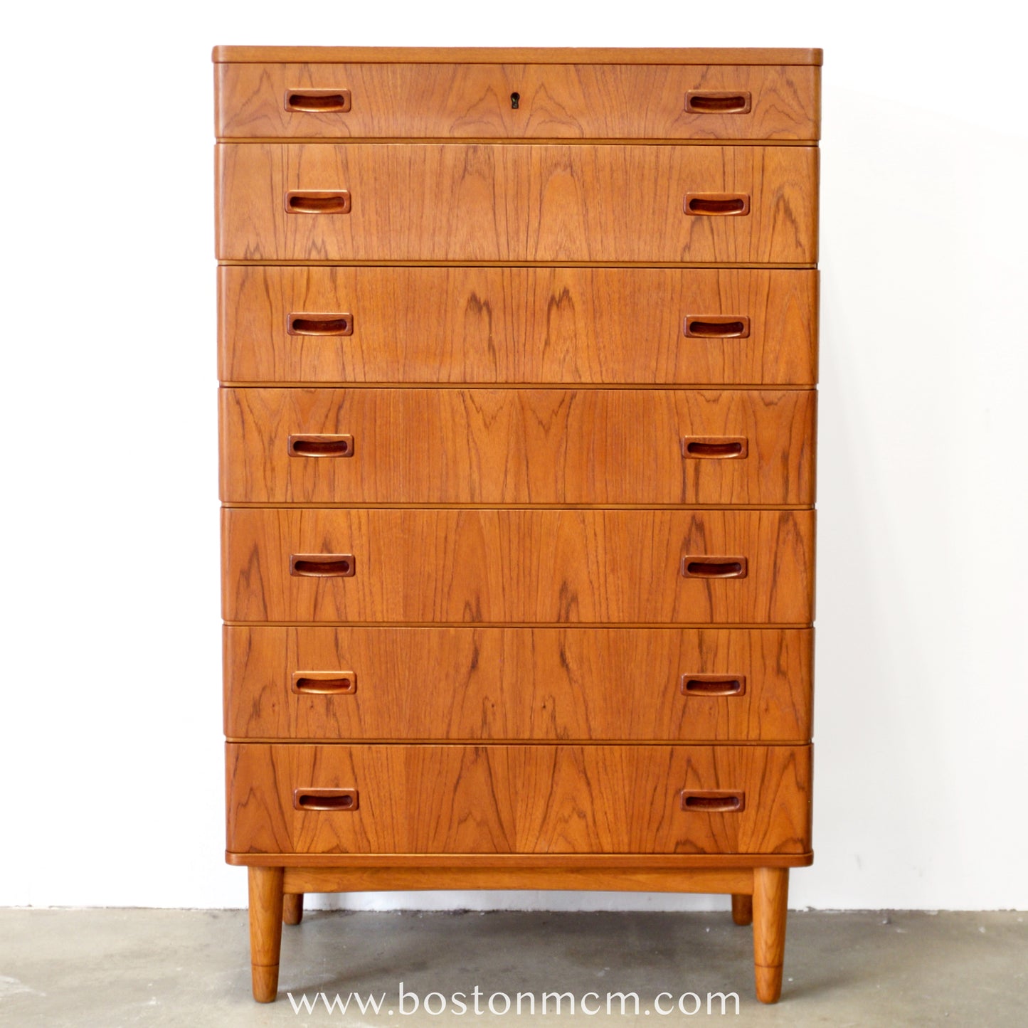 Omann Jun. Møbelfabrik Teak  7 Drawer Model No. 128 Highboy / Tall Dresser - #A1915