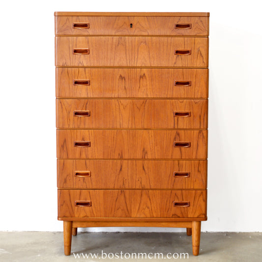 Omann Jun. Møbelfabrik Teak  7 Drawer Model No. 128 Highboy / Tall Dresser - #A1915