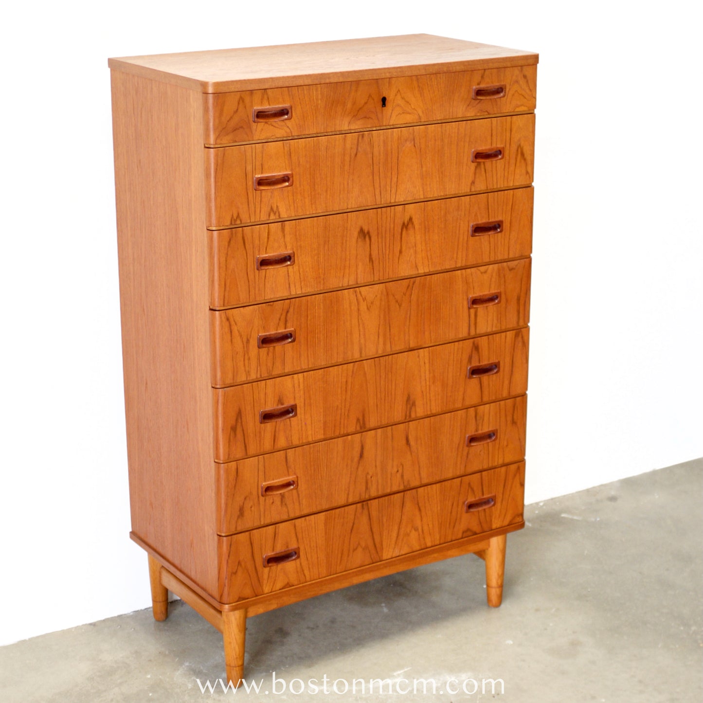Omann Jun. Møbelfabrik Teak  7 Drawer Model No. 128 Highboy / Tall Dresser - #A1915