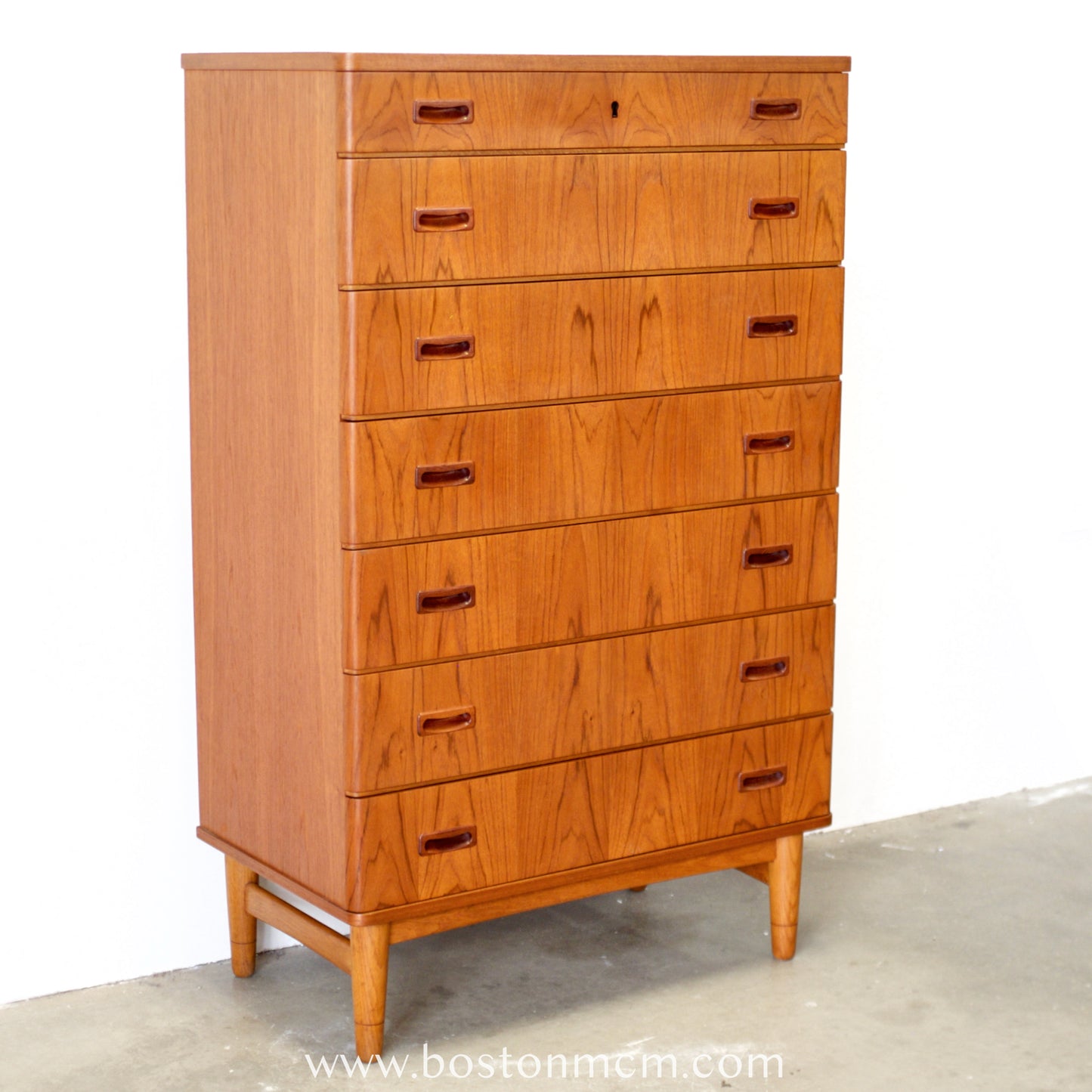 Omann Jun. Møbelfabrik Teak  7 Drawer Model No. 128 Highboy / Tall Dresser - #A1915