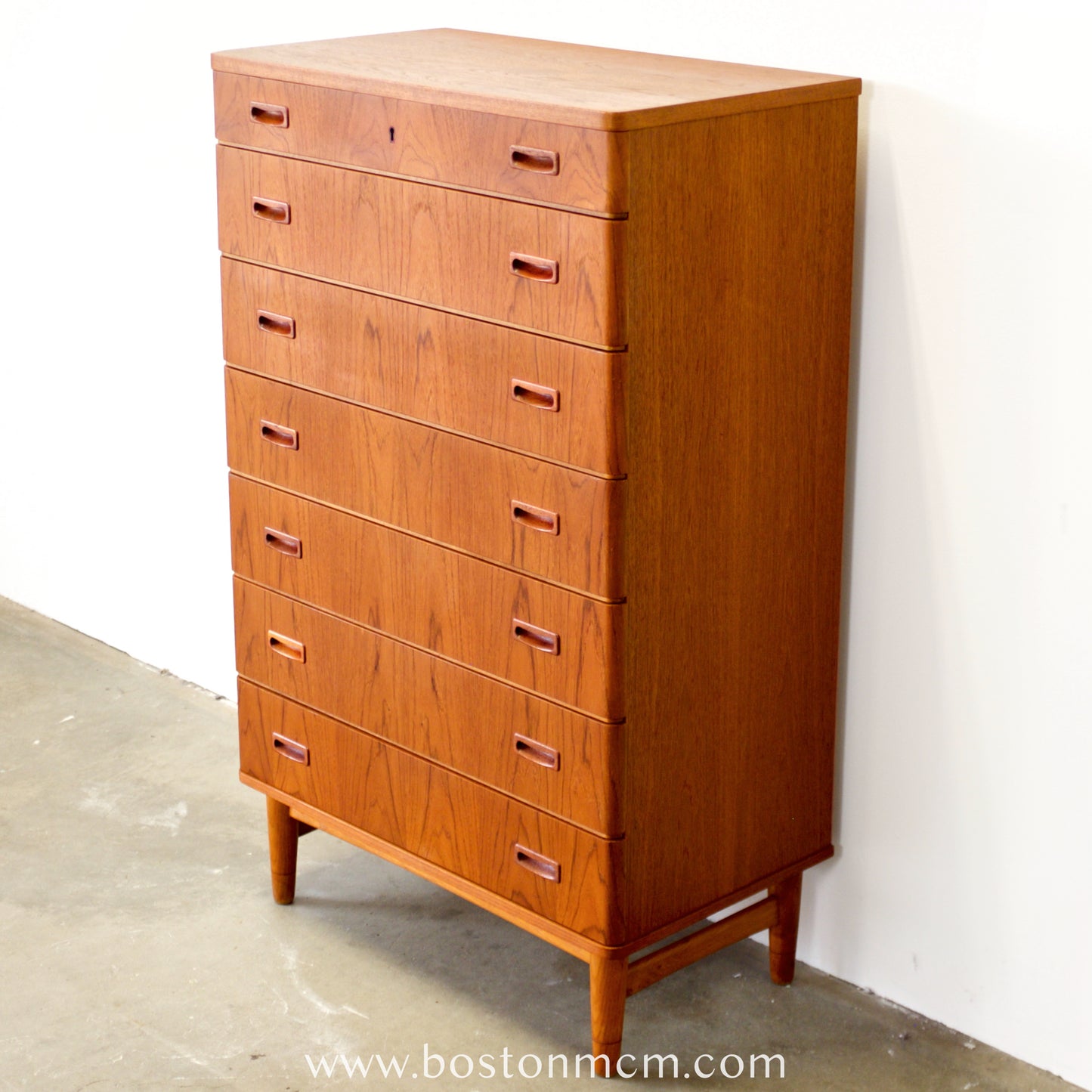 Omann Jun. Møbelfabrik Teak  7 Drawer Model No. 128 Highboy / Tall Dresser - #A1915