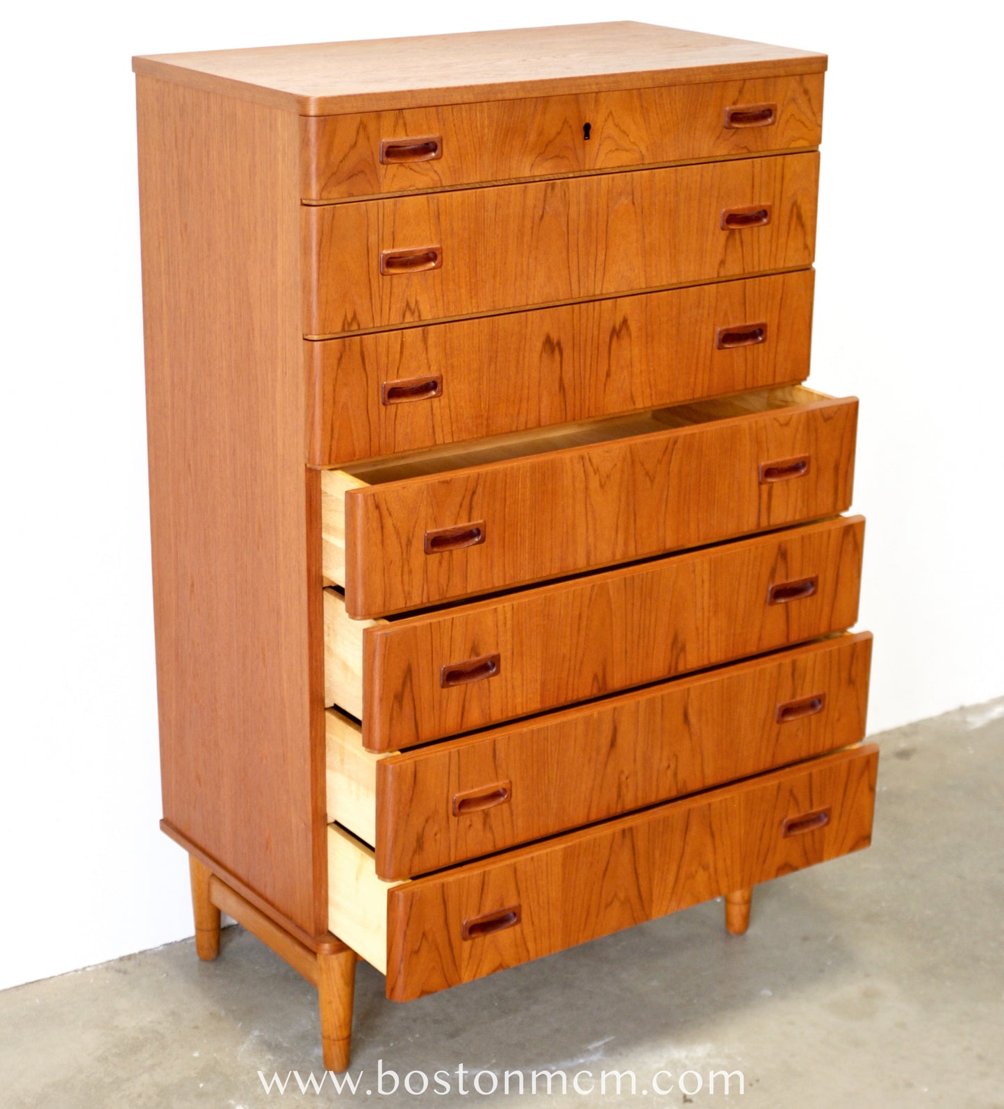 Omann Jun. Møbelfabrik Teak  7 Drawer Model No. 128 Highboy / Tall Dresser - #A1915