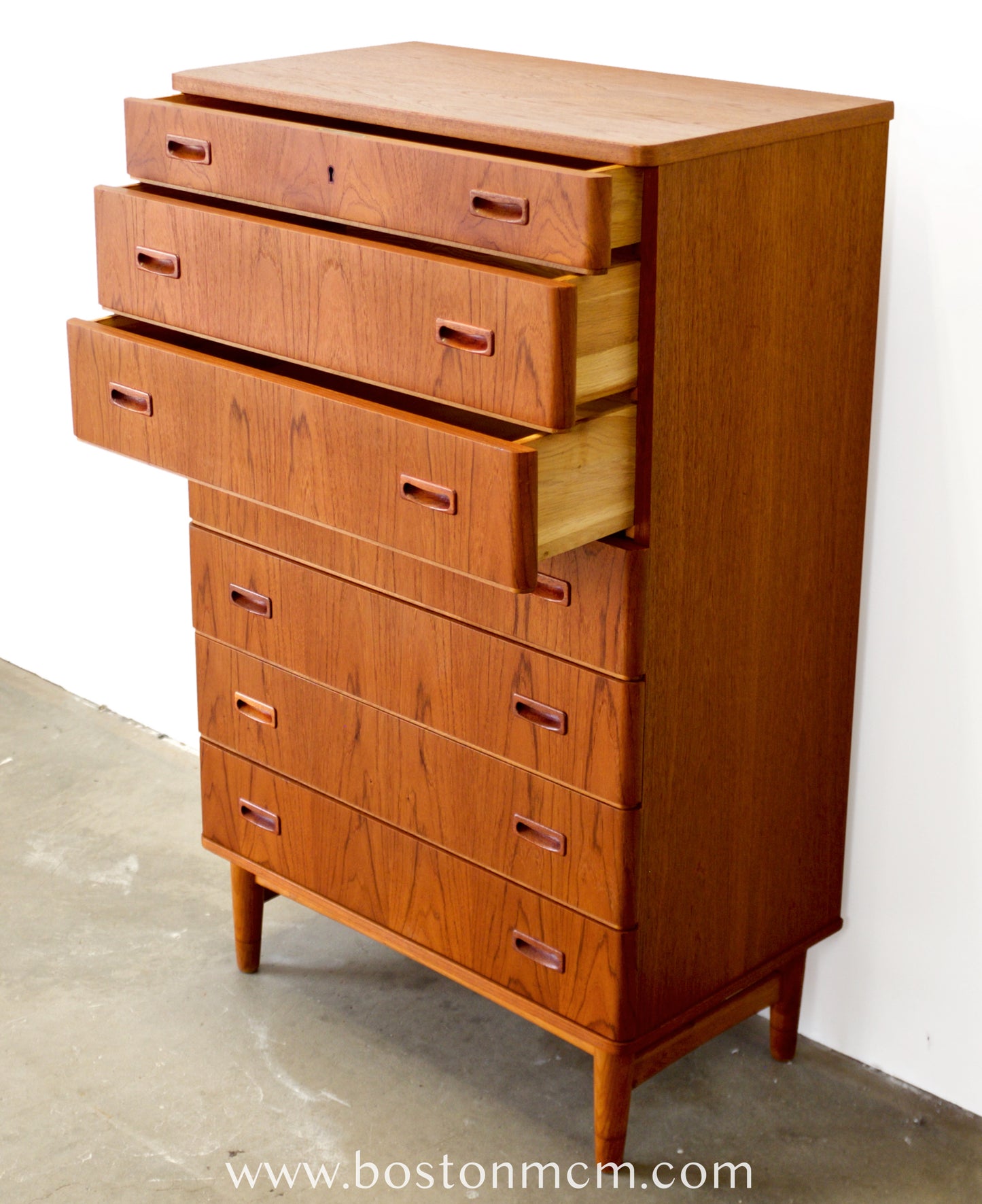 Omann Jun. Møbelfabrik Teak  7 Drawer Model No. 128 Highboy / Tall Dresser - #A1915