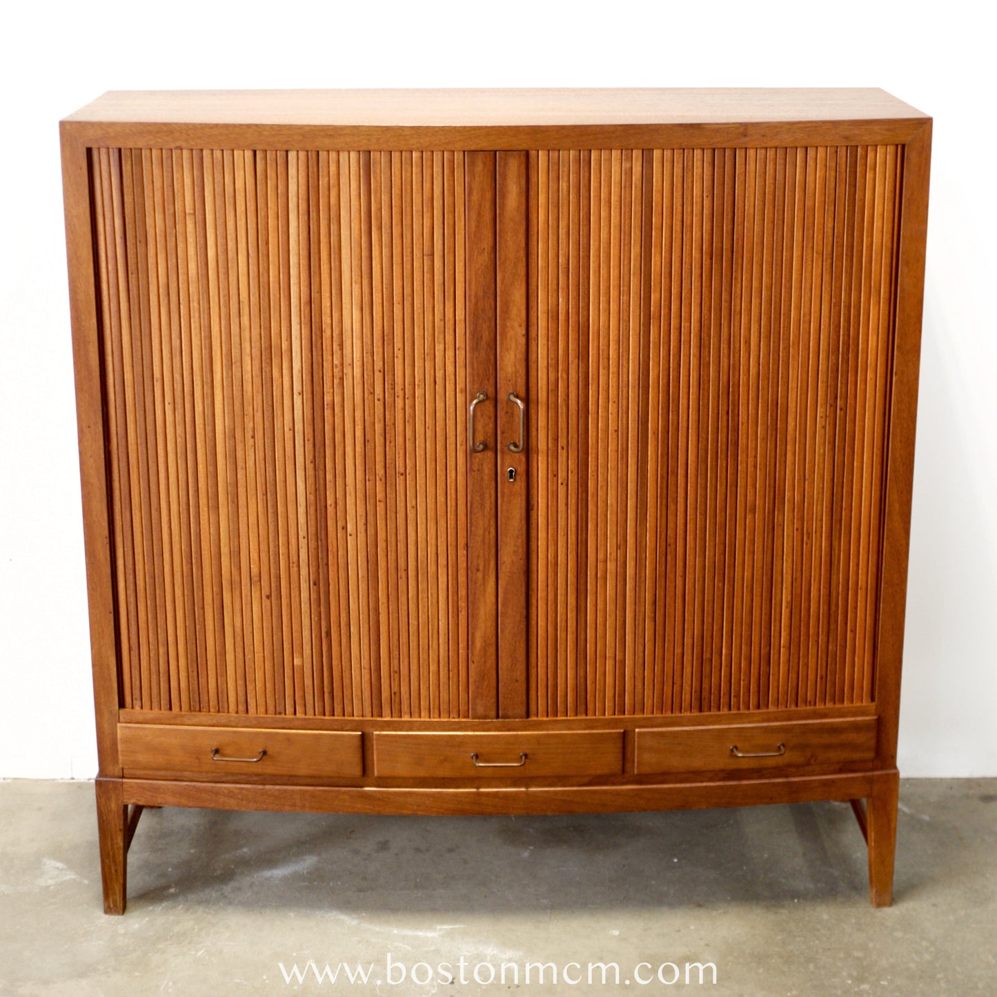 Danish Teak Tambour Door Cabinet / Storage Piece - #A2229