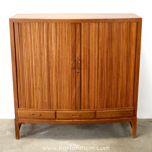 Danish Teak Tambour Door Cabinet / Storage Piece - #A2229