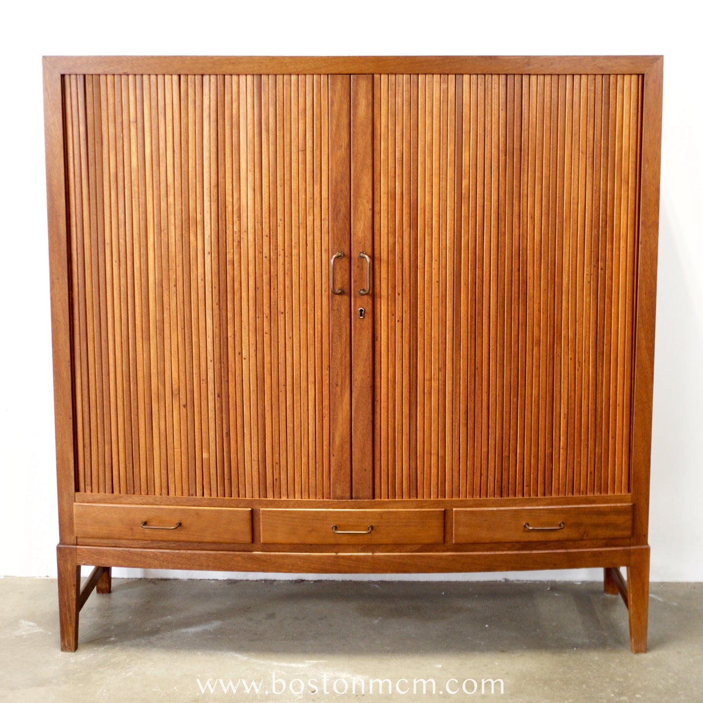 Danish Teak Tambour Door Cabinet / Storage Piece - #A2229
