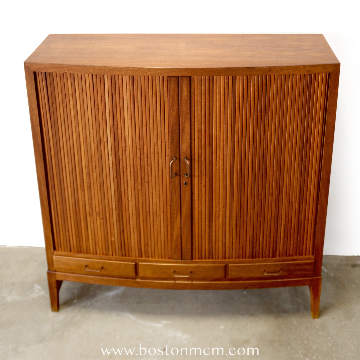 Danish Teak Tambour Door Cabinet / Storage Piece - #A2229