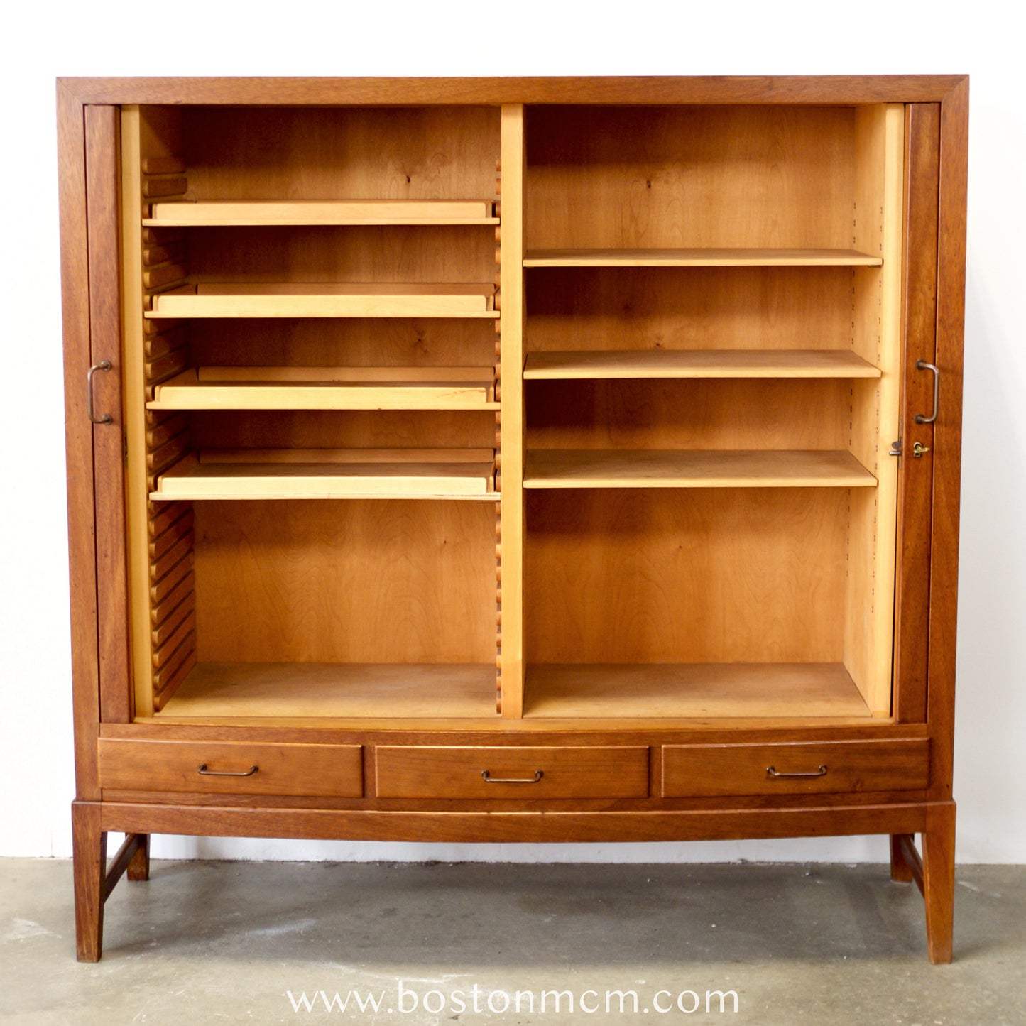 Danish Teak Tambour Door Cabinet / Storage Piece - #A2229