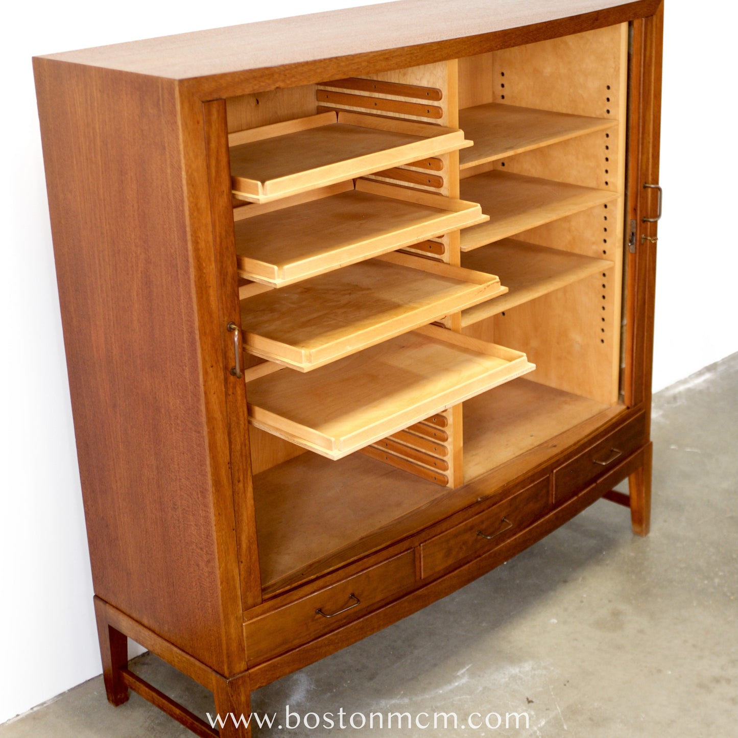 Danish Teak Tambour Door Cabinet / Storage Piece - #A2229