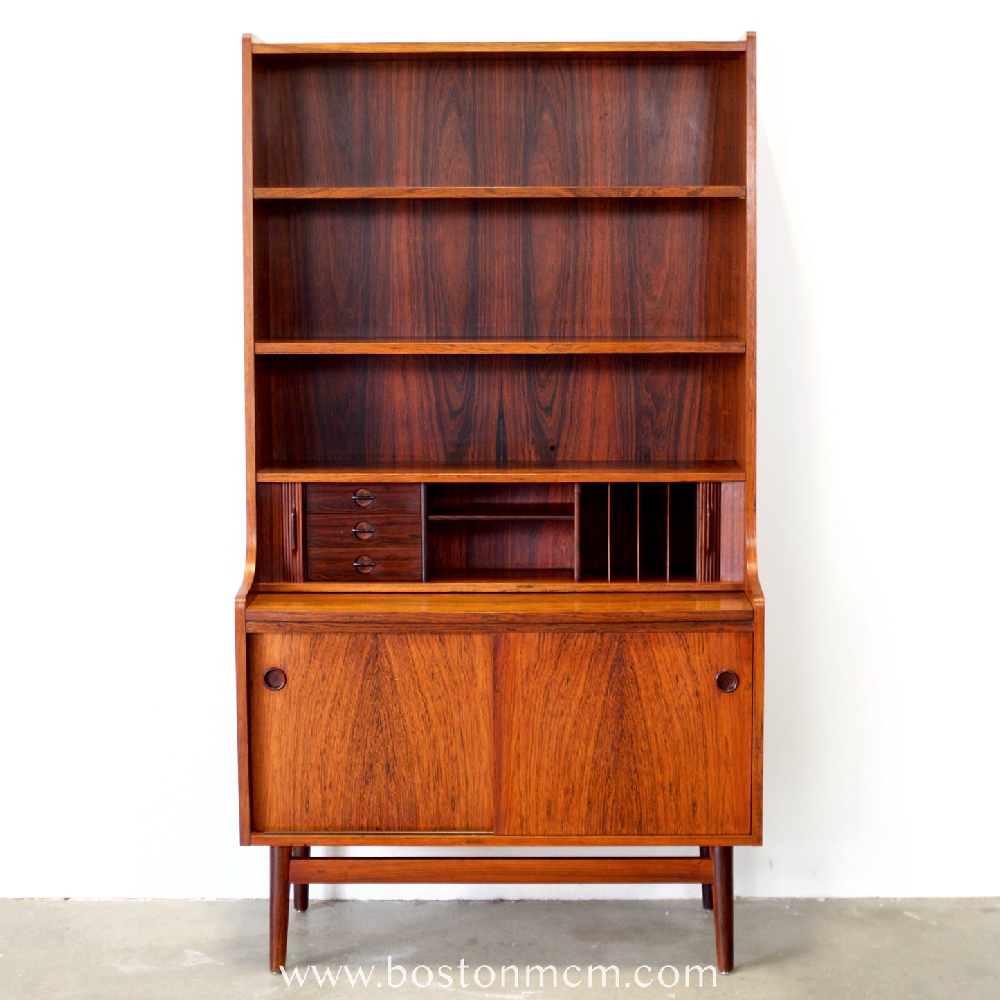 Nexø Møbelfabrik Rosewood Secretary Desk / Bookcase Designed by Johannes Sorth - #A2245