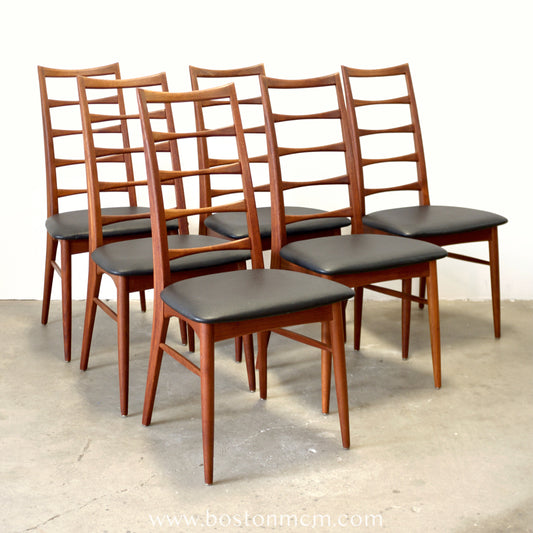 Koefoed Hornslet "Lis" Set of 6 Danish Teak Dining Chairs - #A2258