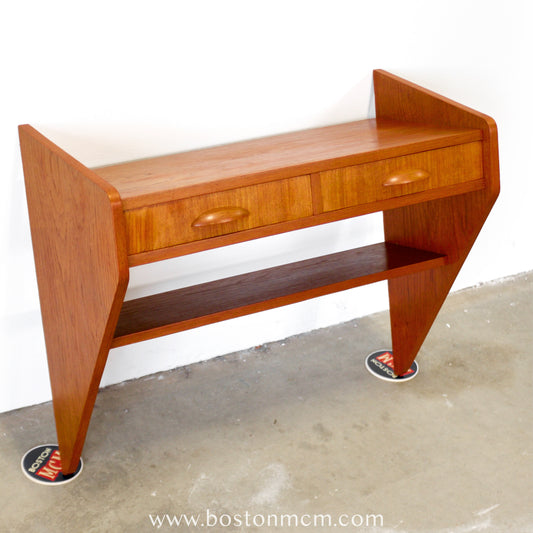 Danish Teak Wall-Mounted Entry Drawer / Shelf / Hallway Table - #A1849