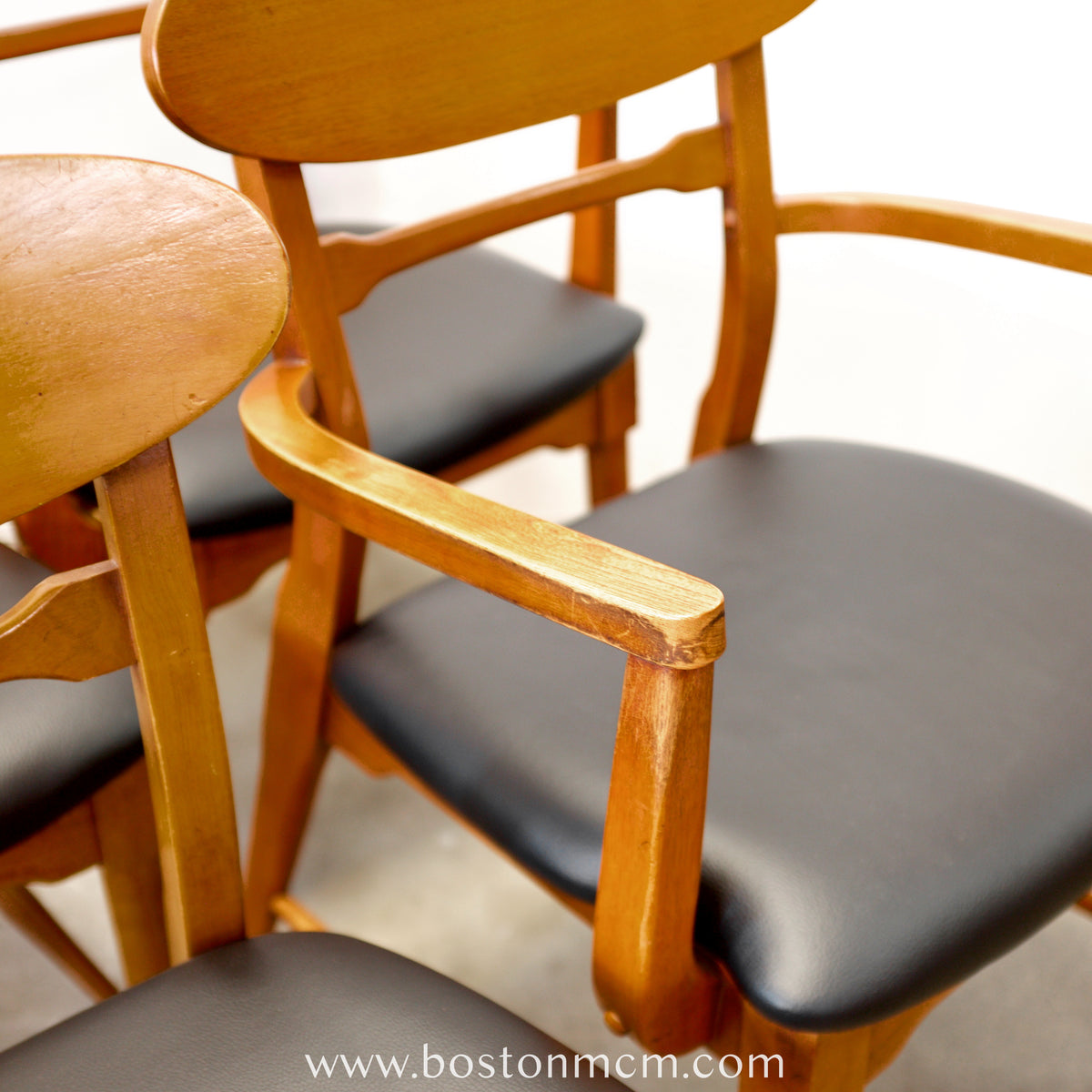 Lane “Copenhagen” Set of 5 Walnut Dining Chairs - #A1833
