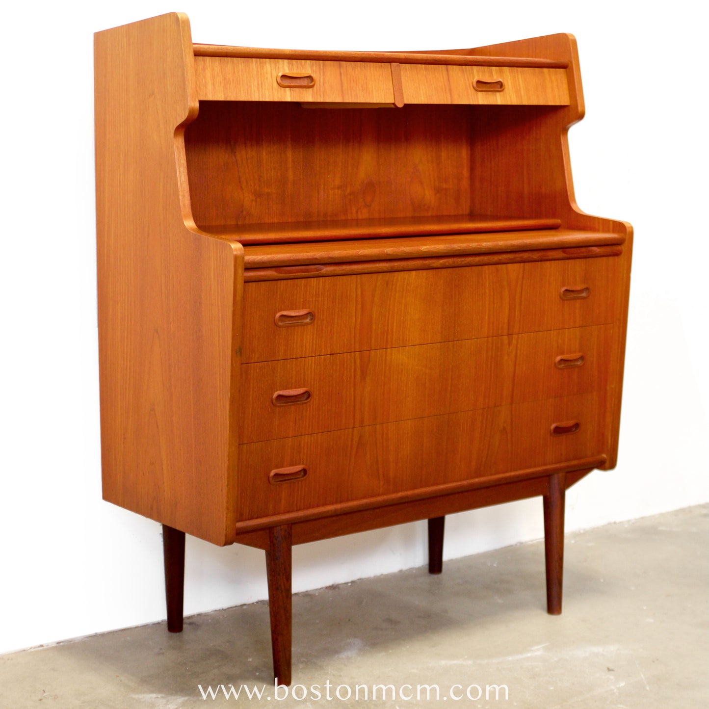 Danish Teak Secretary Desk - #A2171
